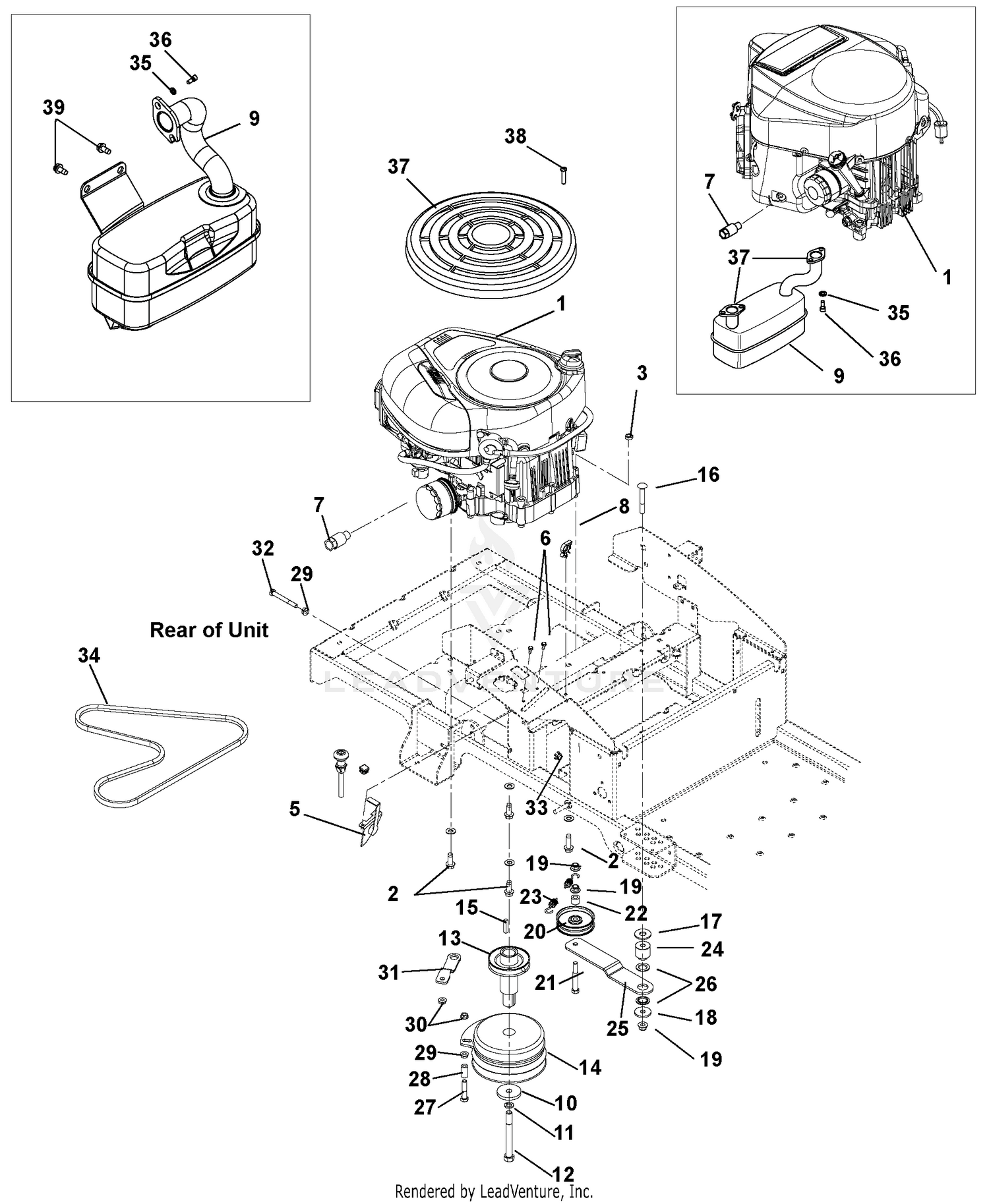 Engine, Exhaust, Belts And Idlers