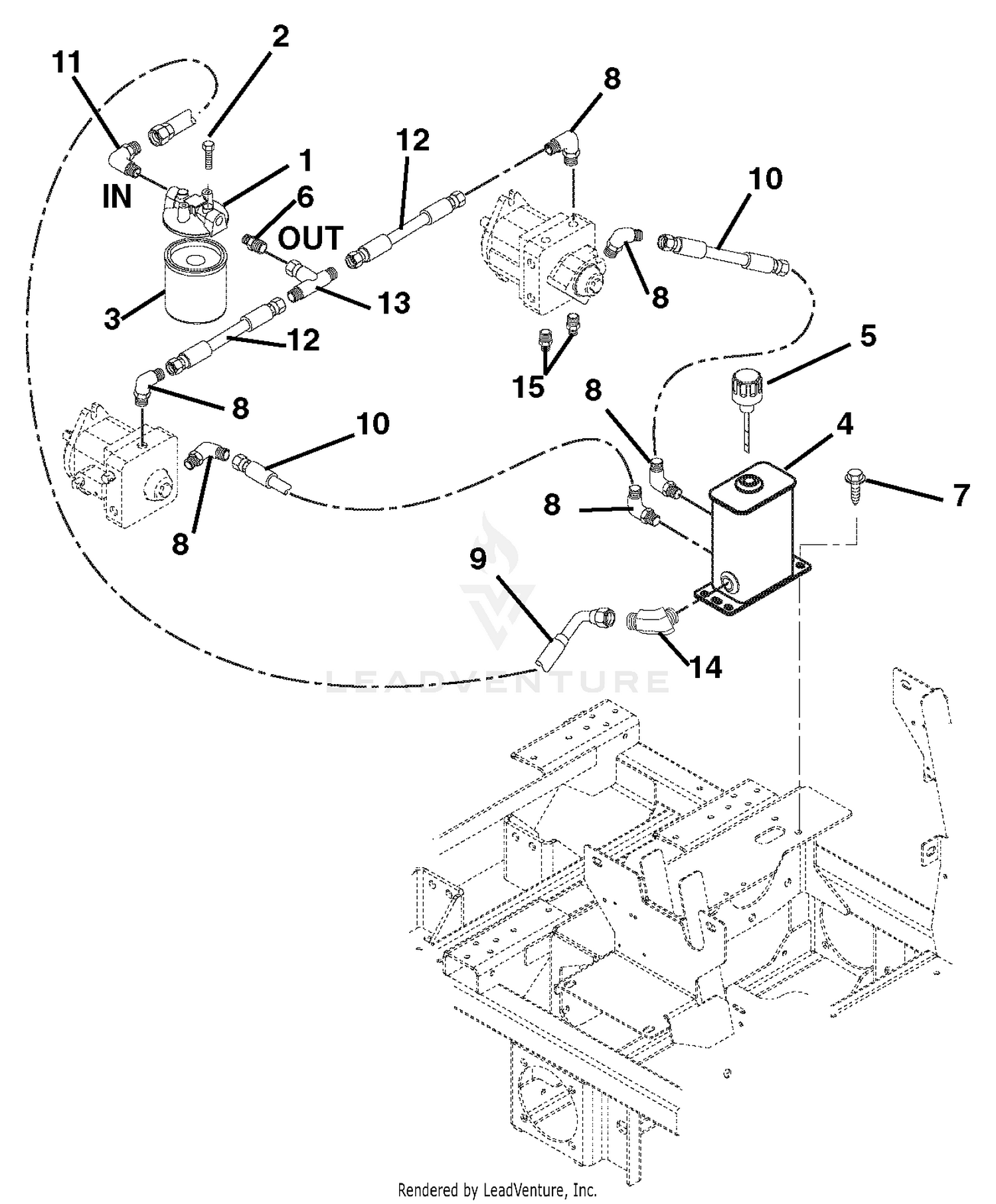 Hydraulic Tank, Filter, Pumps And Hoses