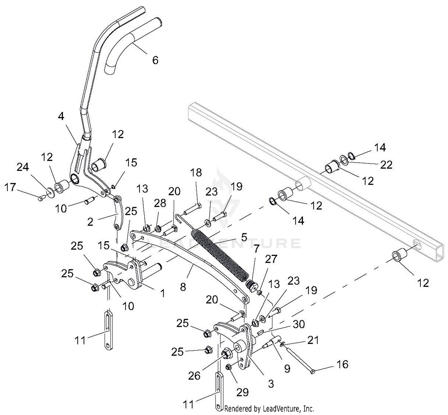 Deck Lift - Right Arm And Lever