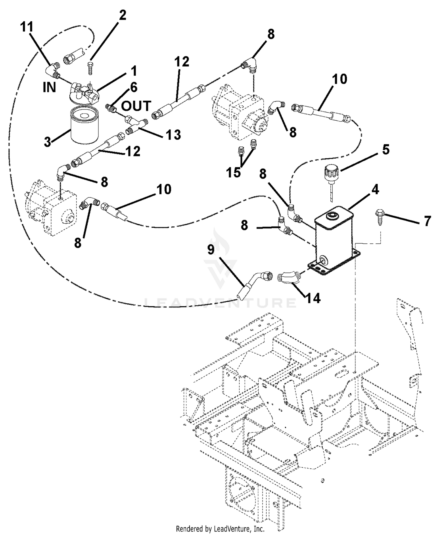 Hydraulic Tank, Filter, Pumps And Hoses