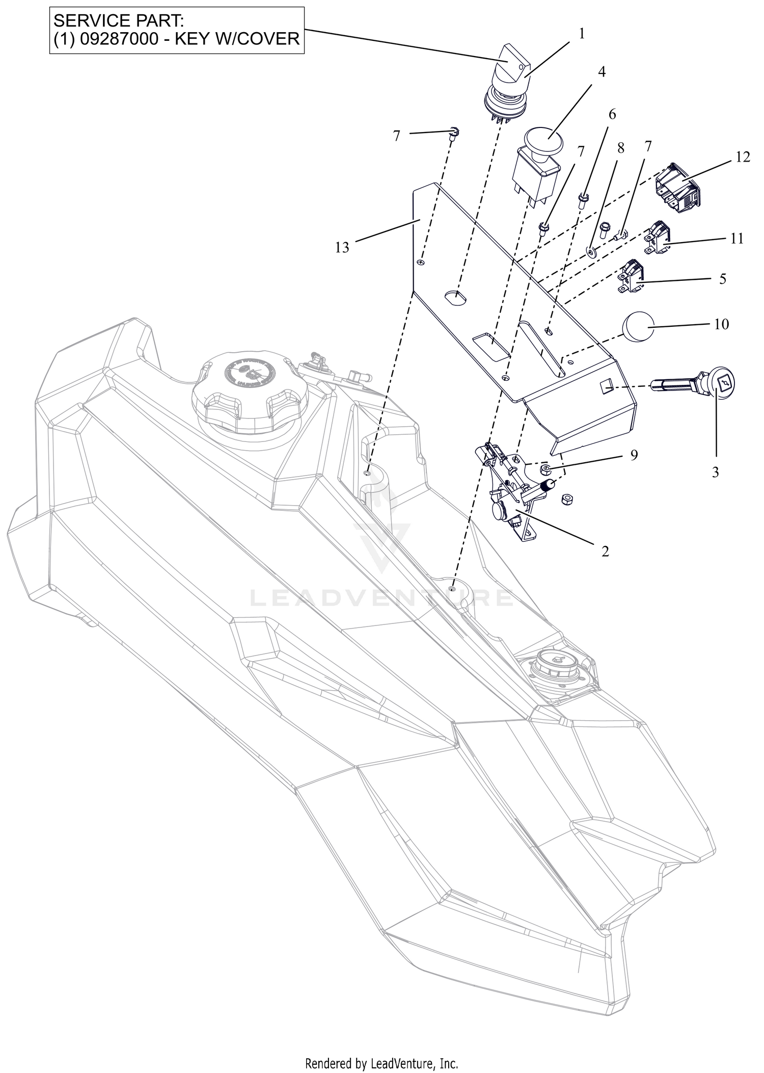 Control Panel - RH - Kawasaki FX801