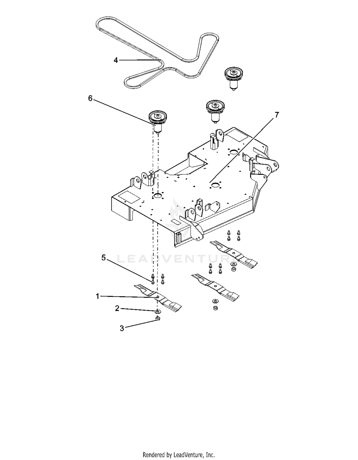 Deck, Belt, Blades And Spindles - 42 Inch
