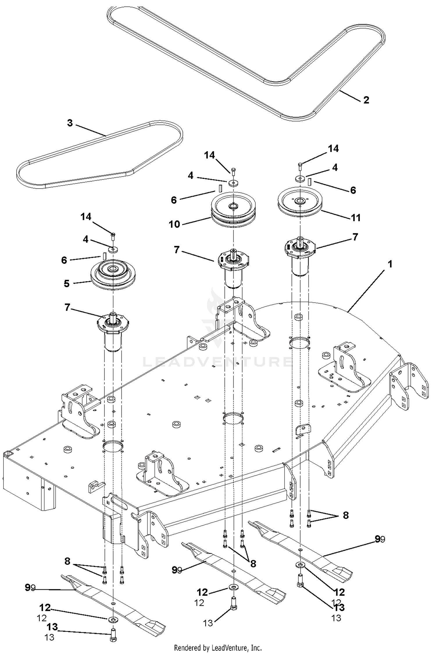 Deck, Belts, Blades And Spindles