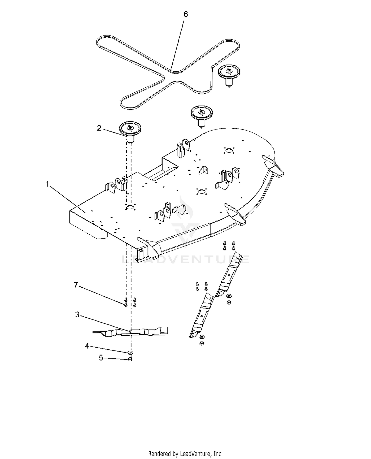 Deck, Belt, Blades And Spindles - 60"