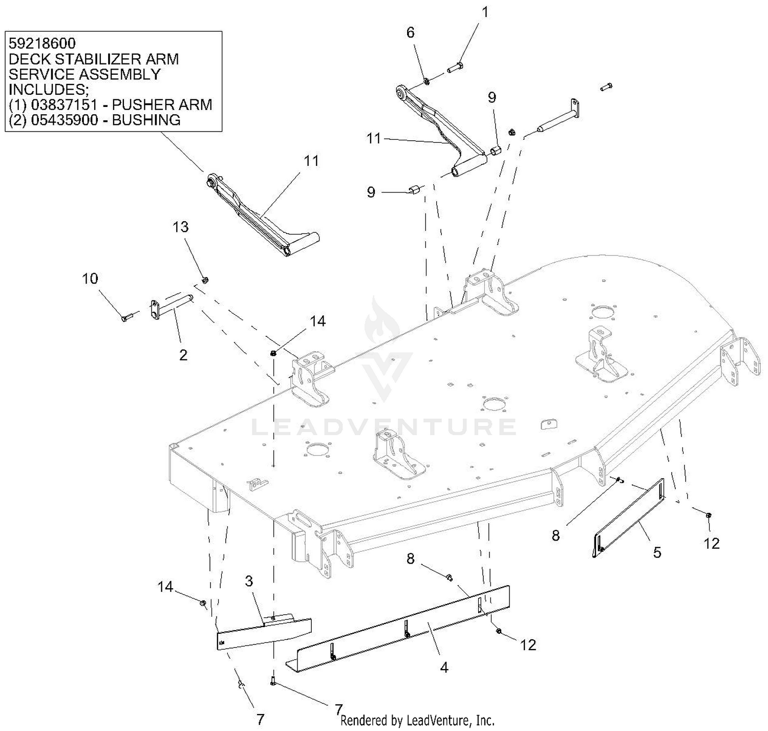 Stabilizer Arms And Baffles - 72-Inch Deck