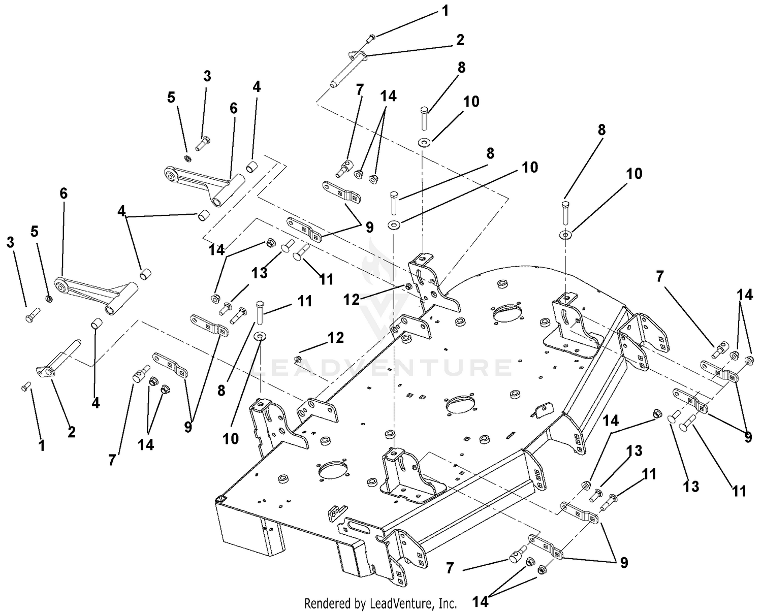 Deck And Mounting Arms - Side Discharge