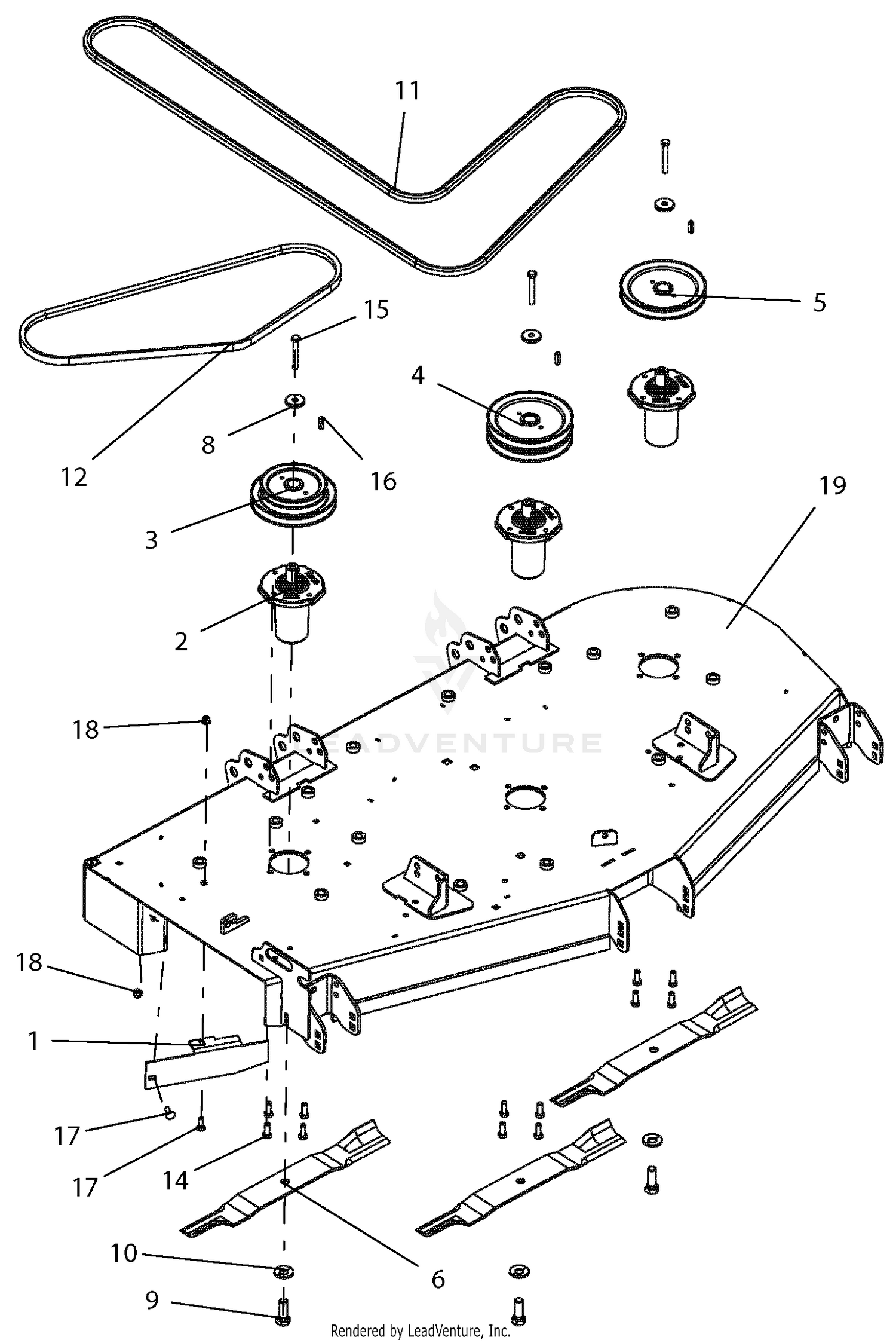 Decks, Belts, Baffles, Blades And Spindles - 60 Inch Deck