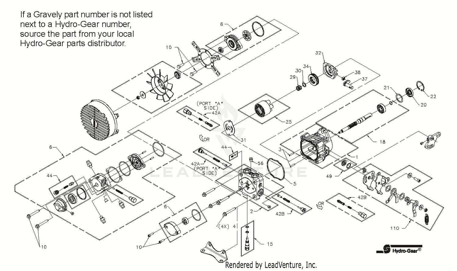Hydro-Gear Hydrostatic Pump Right Side