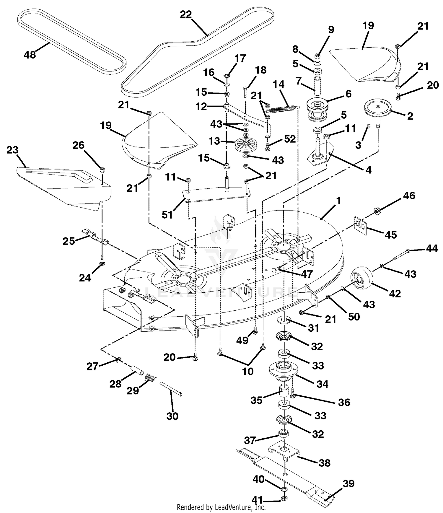 40" Mower Deck, Belts And Blades