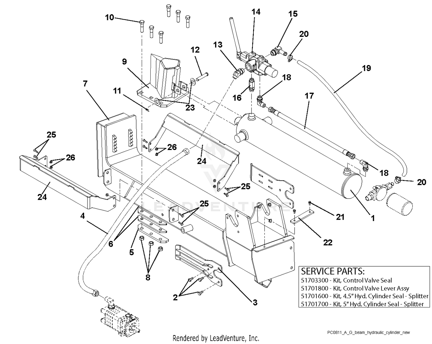 Beam And Hydraulic Cylinder