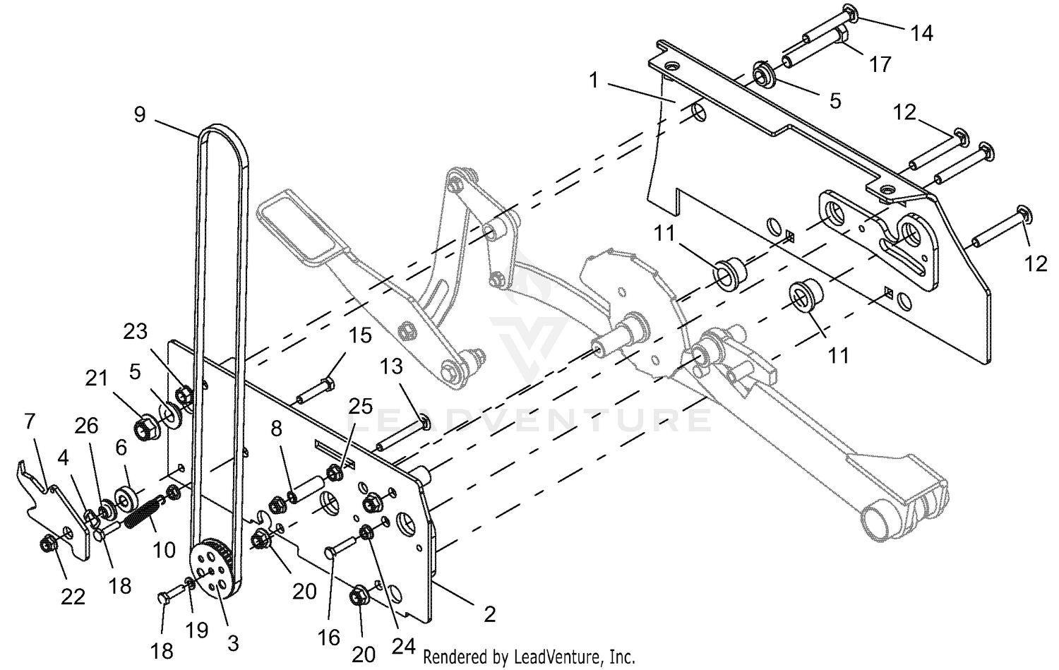 Deck Lift - Pedal (Outer)