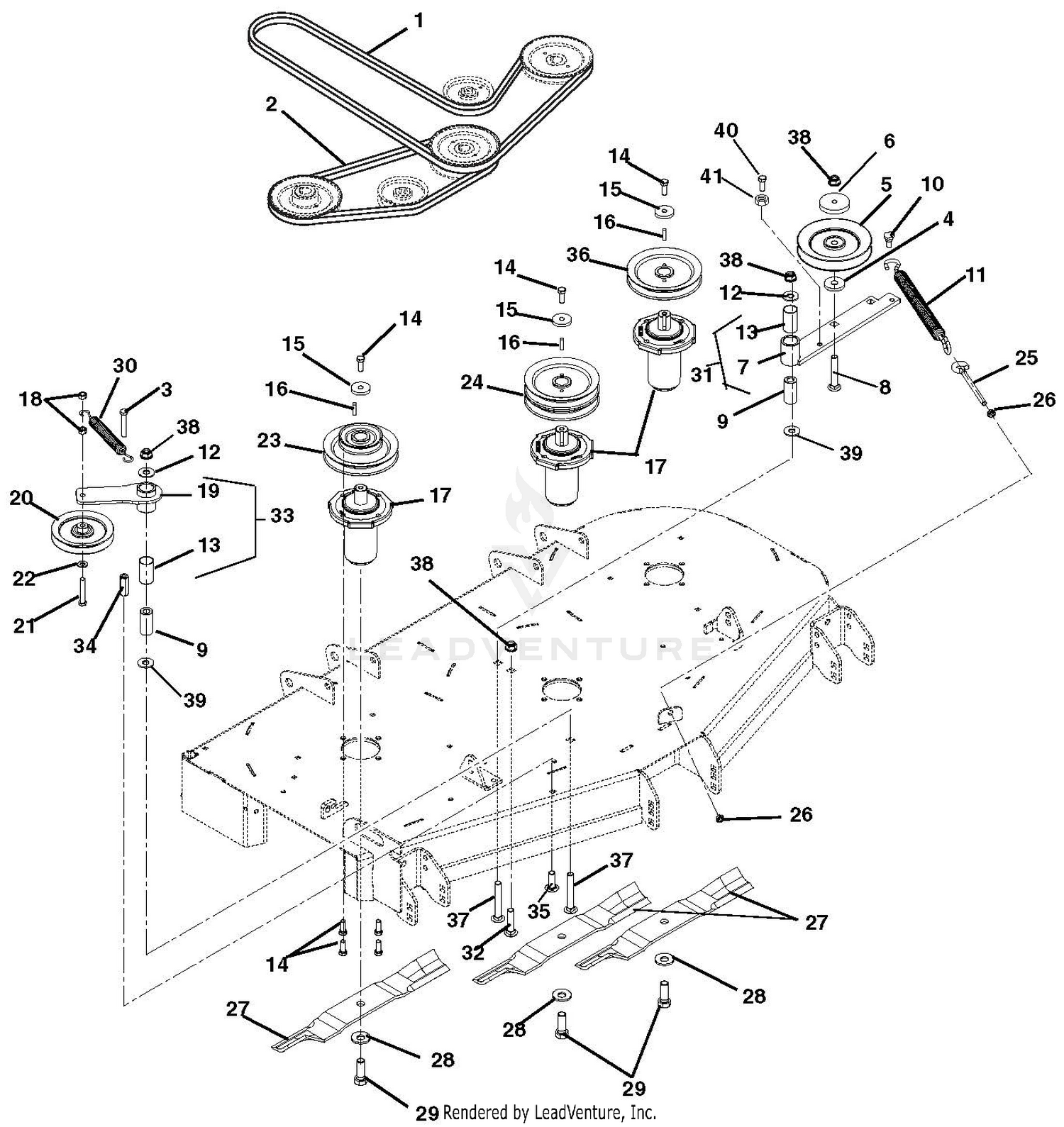 Belts, Spindles, Idlers And Mower Blades