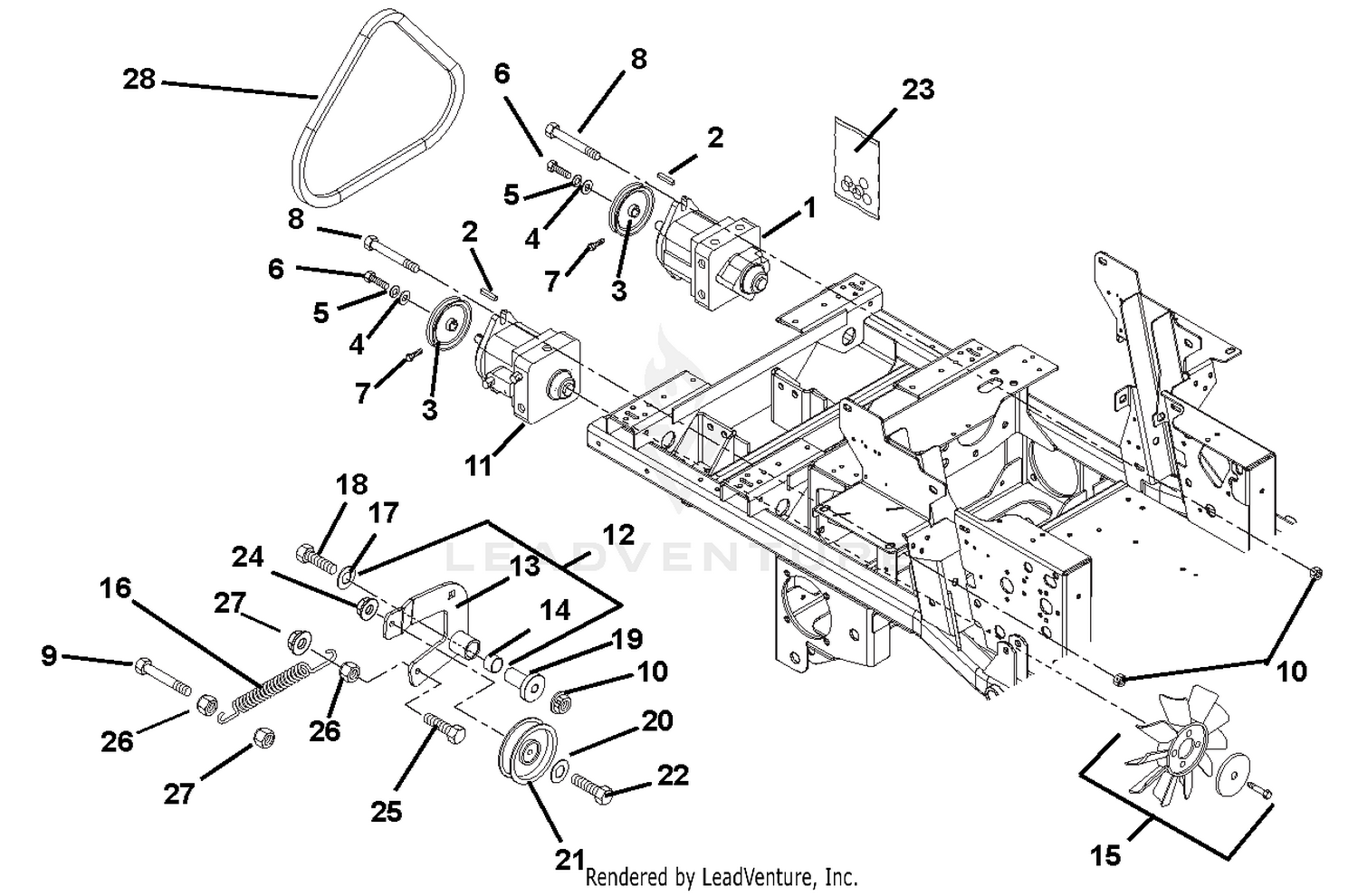Hydrostatic Pumps, Idlers And Belt