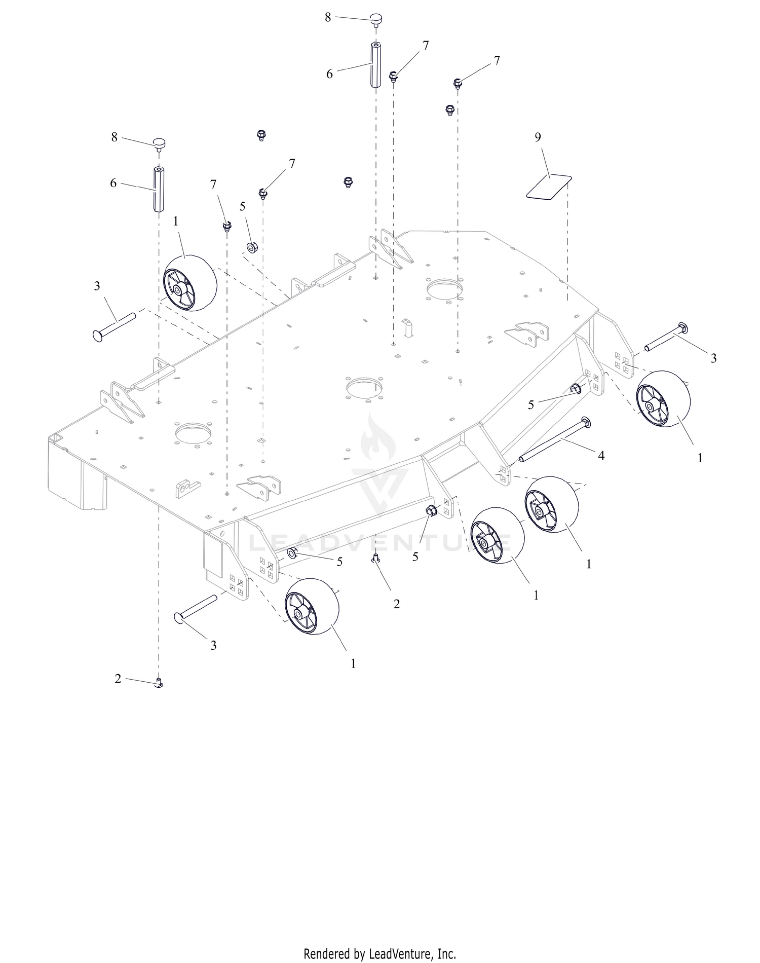 Anti-Scalp Wheels and Deck Stops - 48"