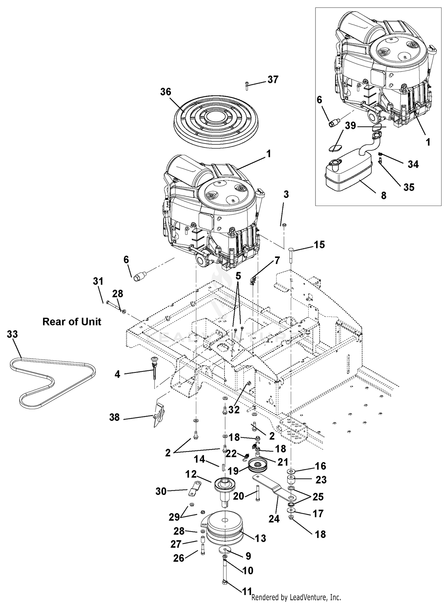 Engine, Exhaust, Belts And Idlers