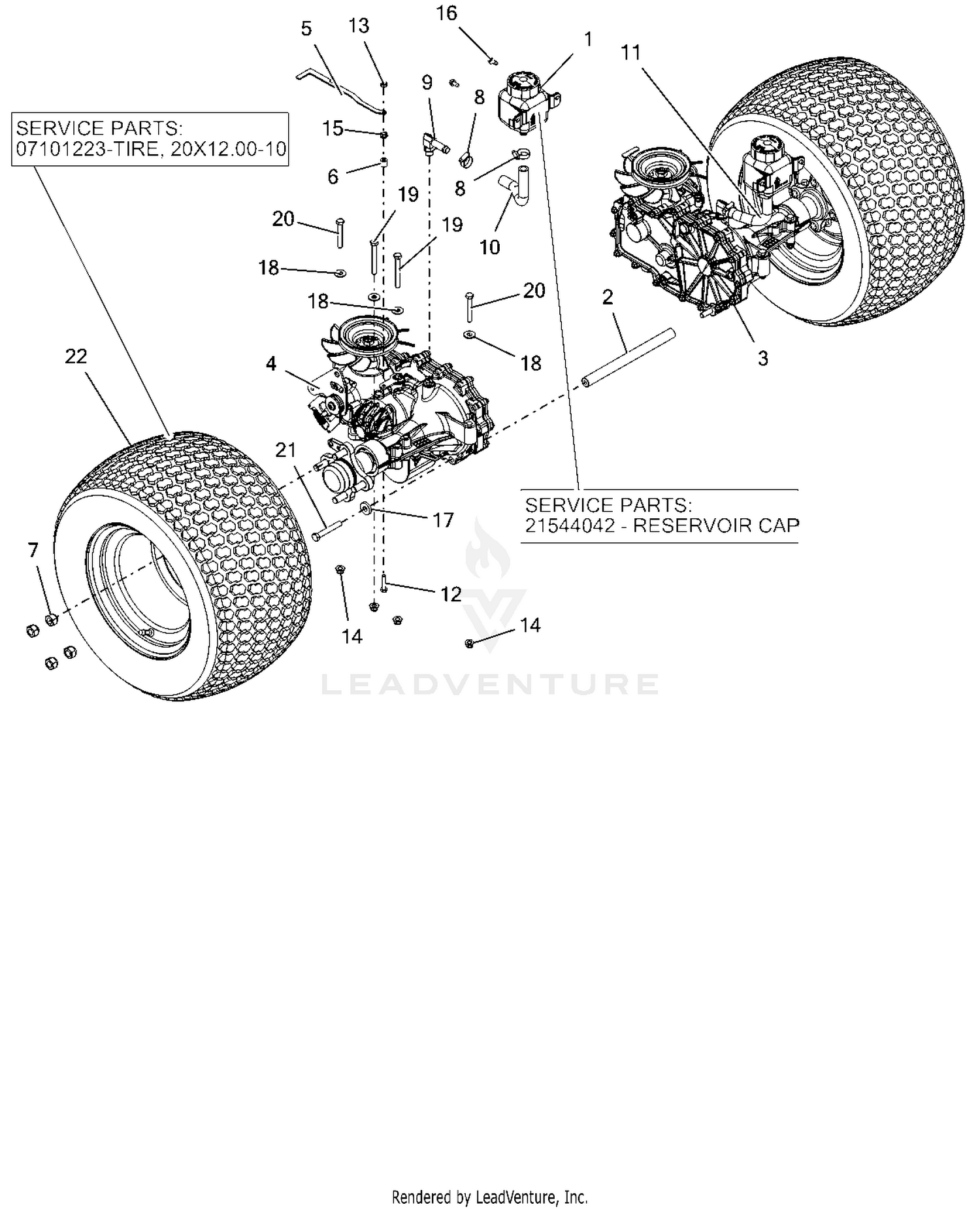 Rear Tires And Transaxles - 60"