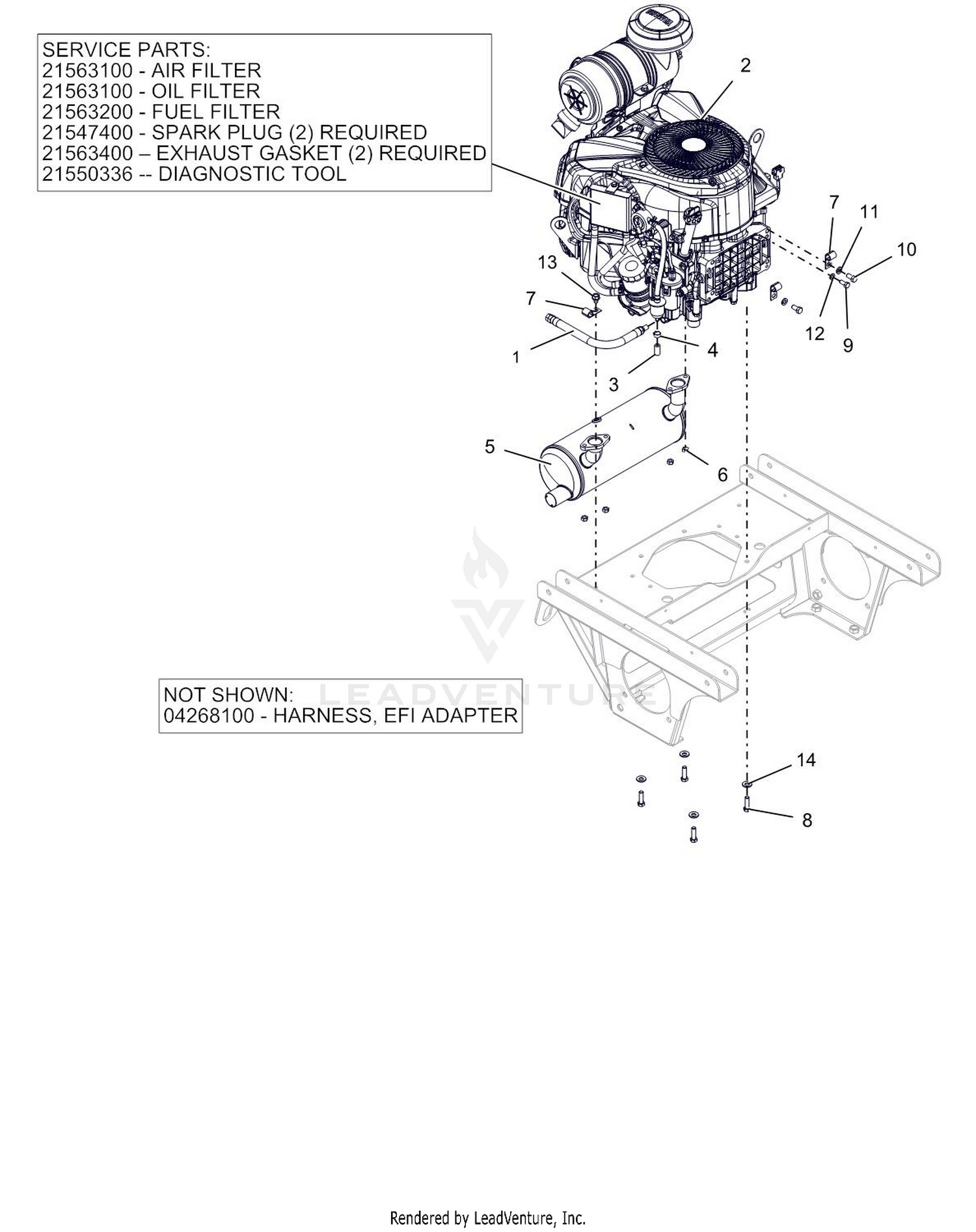 Engine - Yamaha MX825V EFI