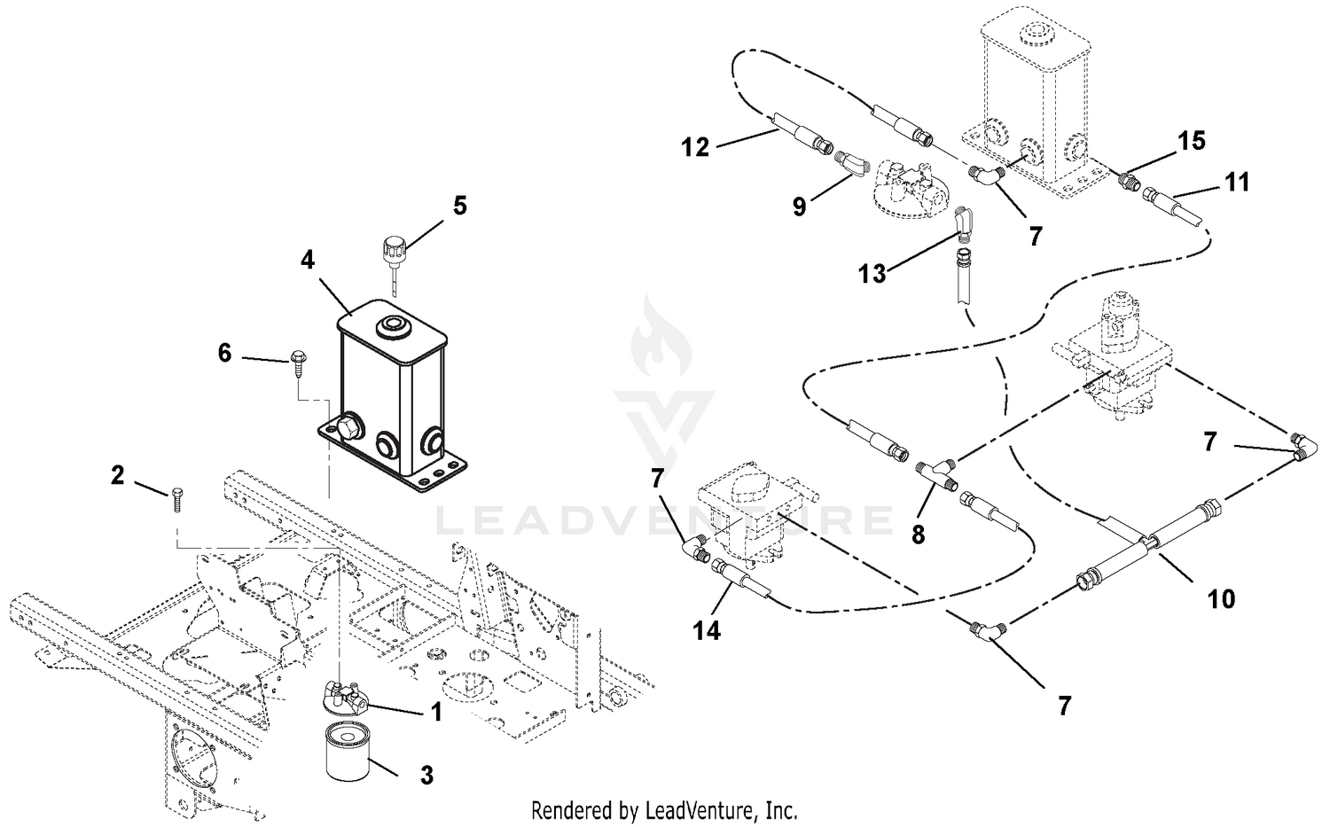 Hydraulic Tank, Filter, Pumps, And Hoses