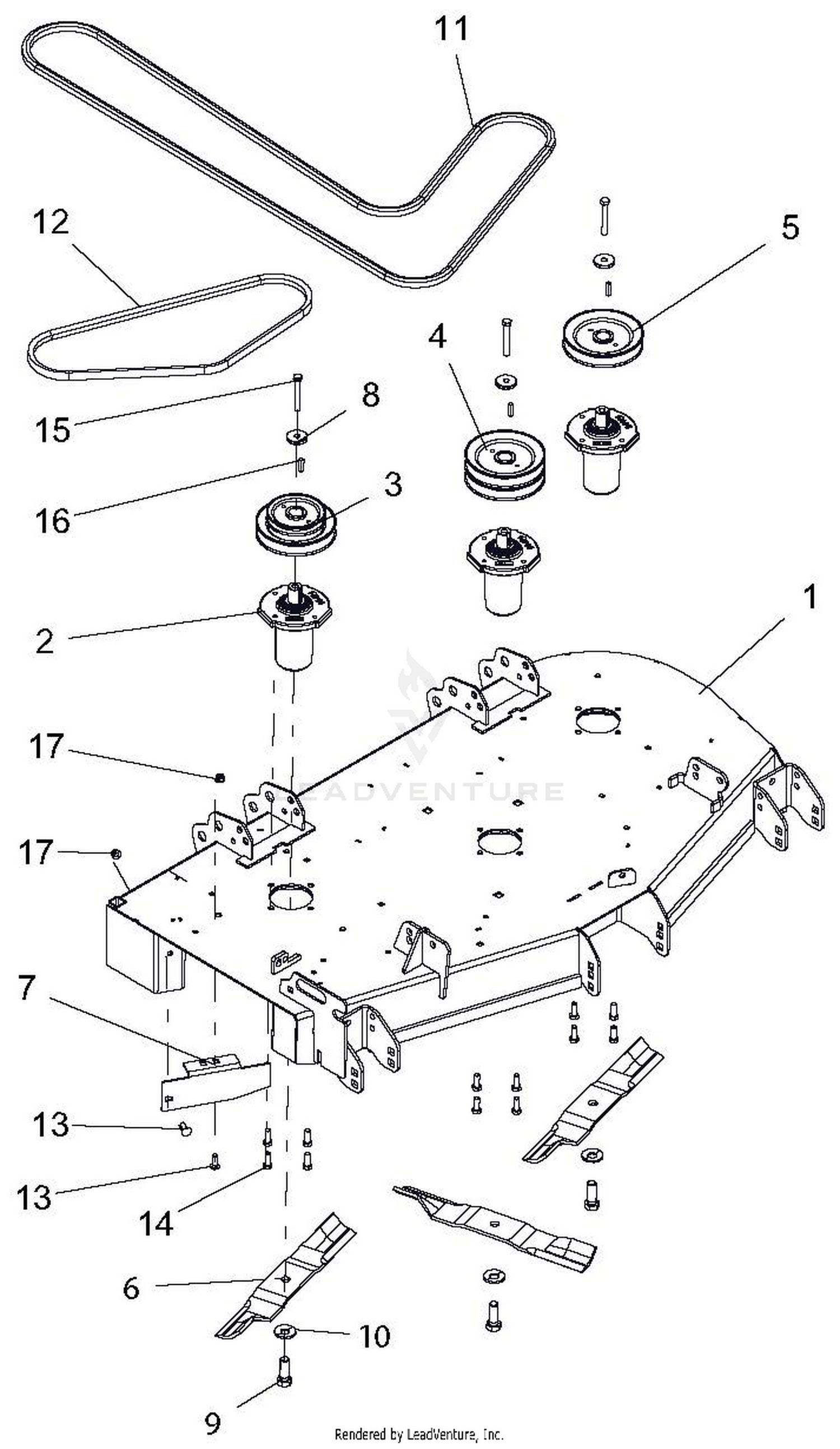 Decks, Belts, Baffles, Blades And Spindles - 48 Inch Deck