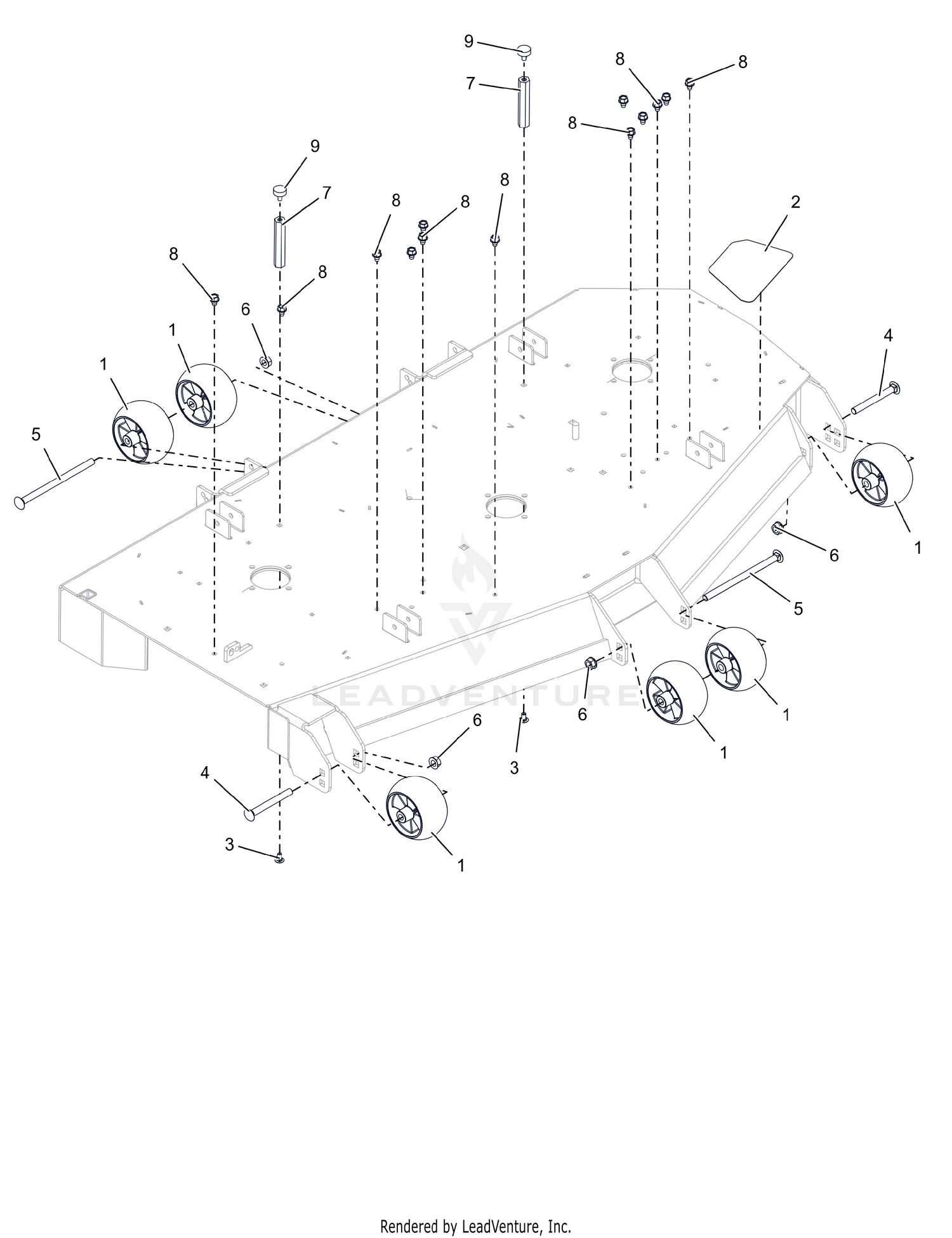Anti-Scalp Wheels and Deck Stops – 60"