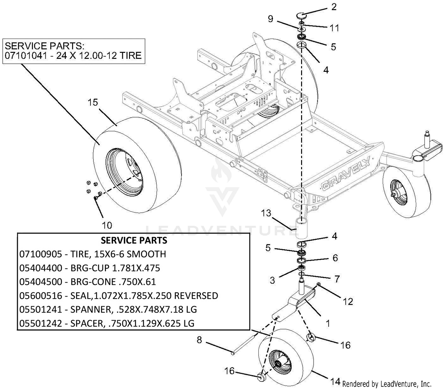 Casters And Tires - 60-And 72-Inch Deck