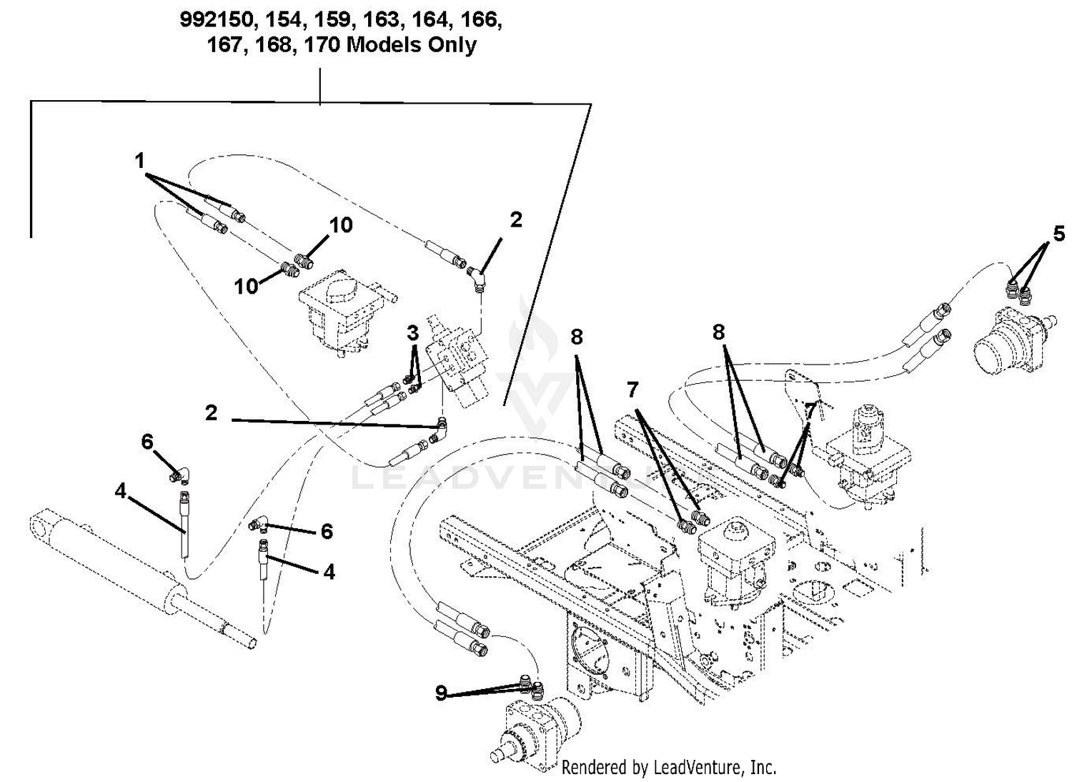Hose Routing For Pumps, Wheel Motors & Cylinder