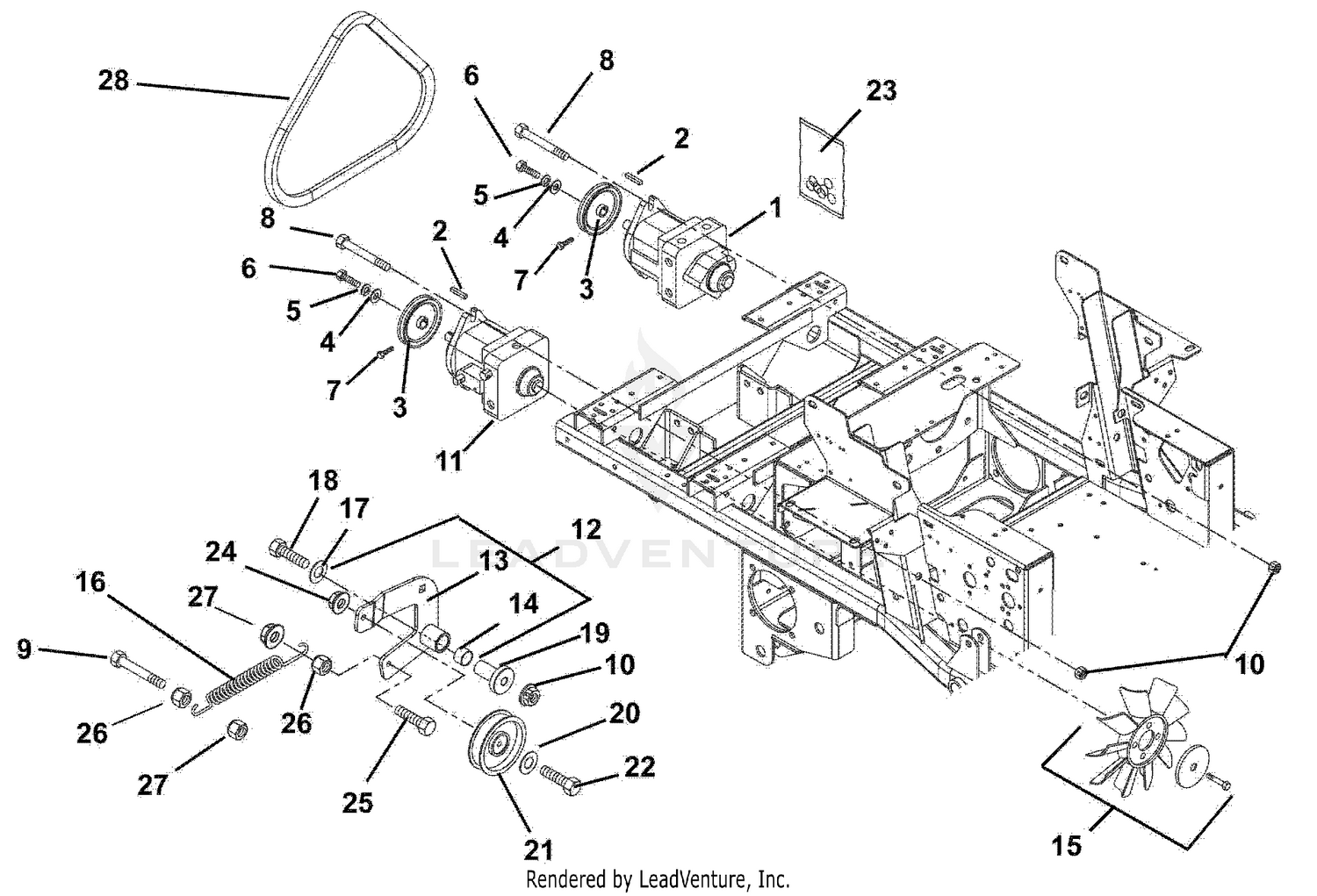 Hydrostatic Pumps, Idlers And Belt