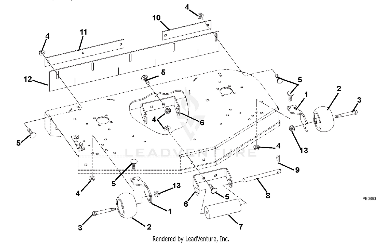 Mower Brackets and Rollers