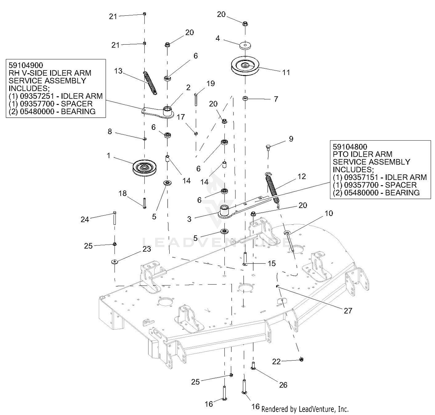 Idlers And Sheaves - 52-Inch Deck