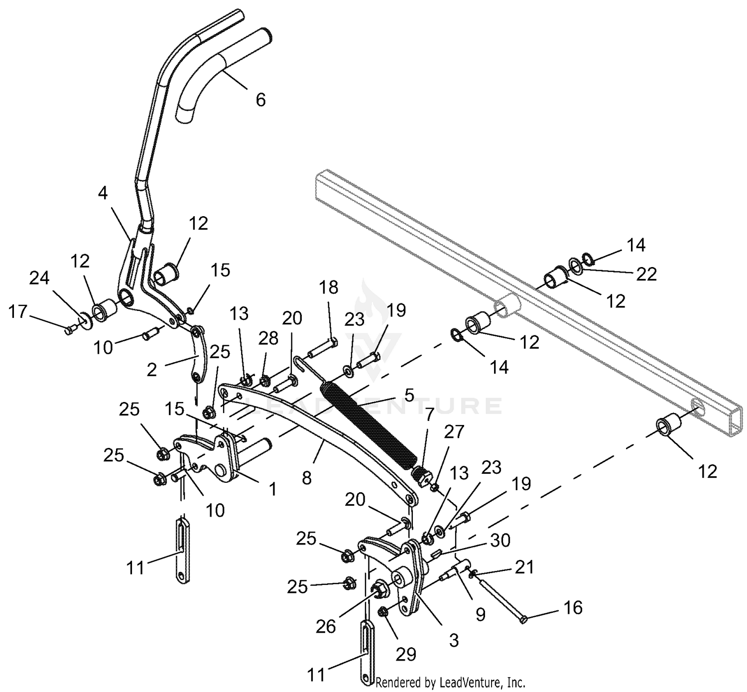 Deck Lift - Right Arm And Lever