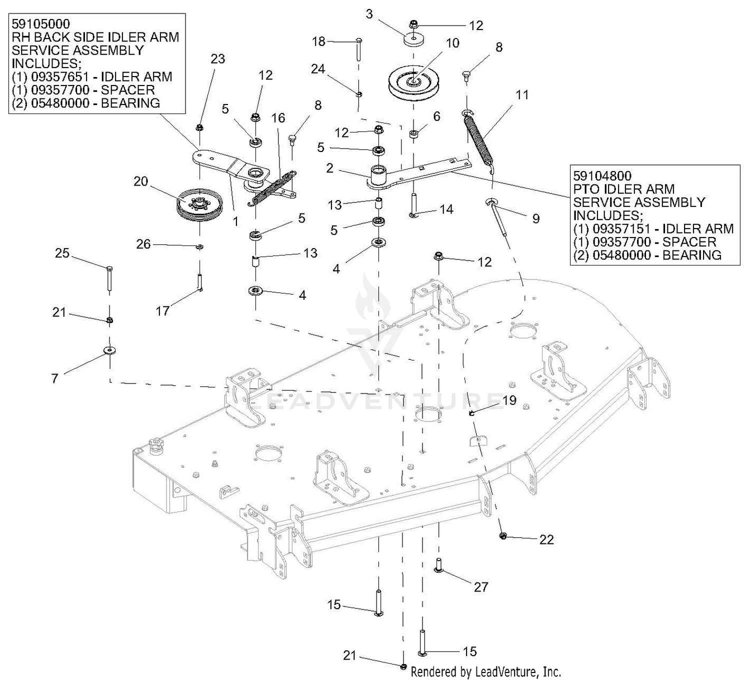 Idlers And Sheaves - 60-Inch Deck