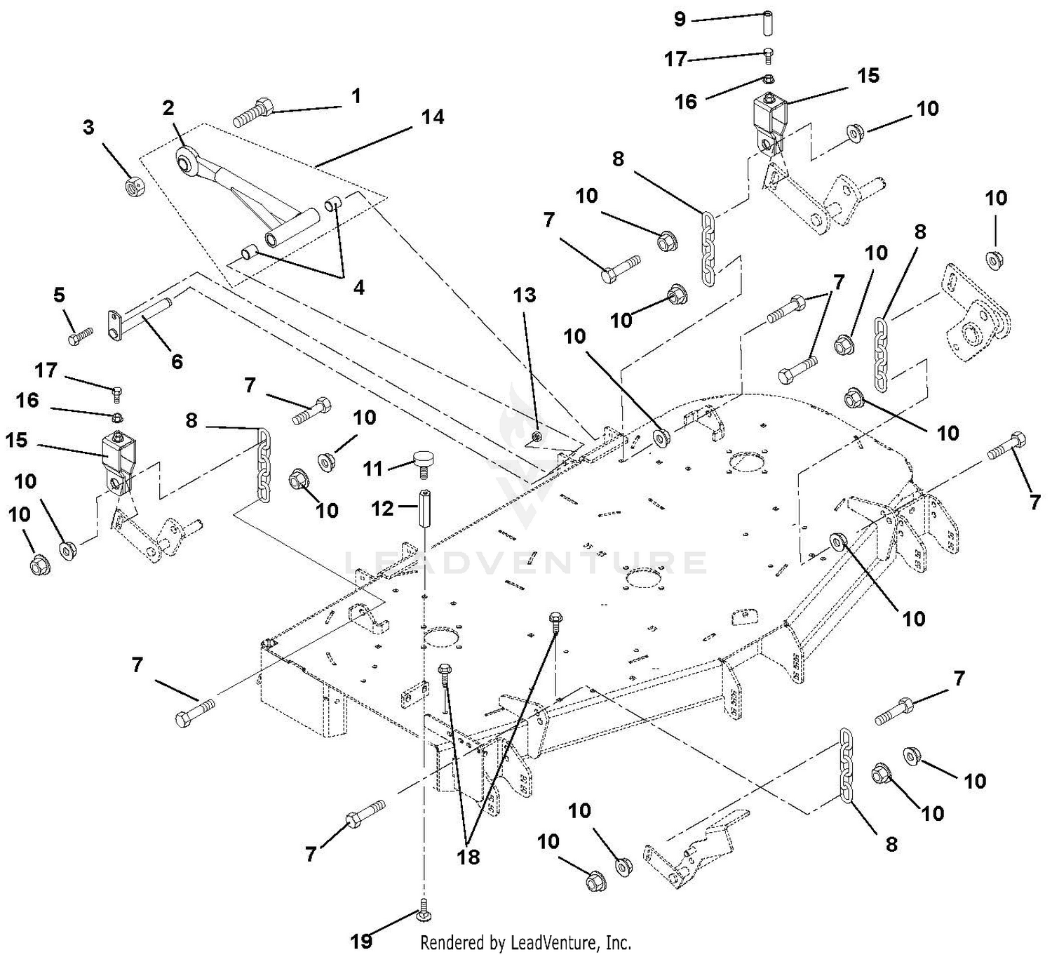 Mounting Arms, Link Chains & Deck Bumpers