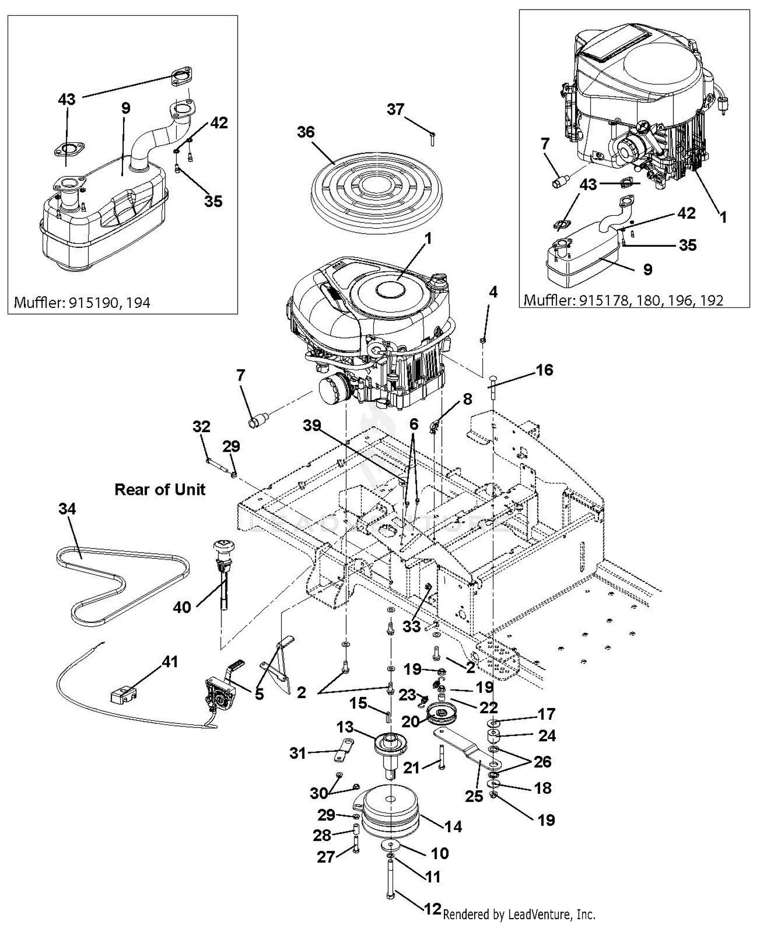 Engine, Exhaust, Belts And Idlers