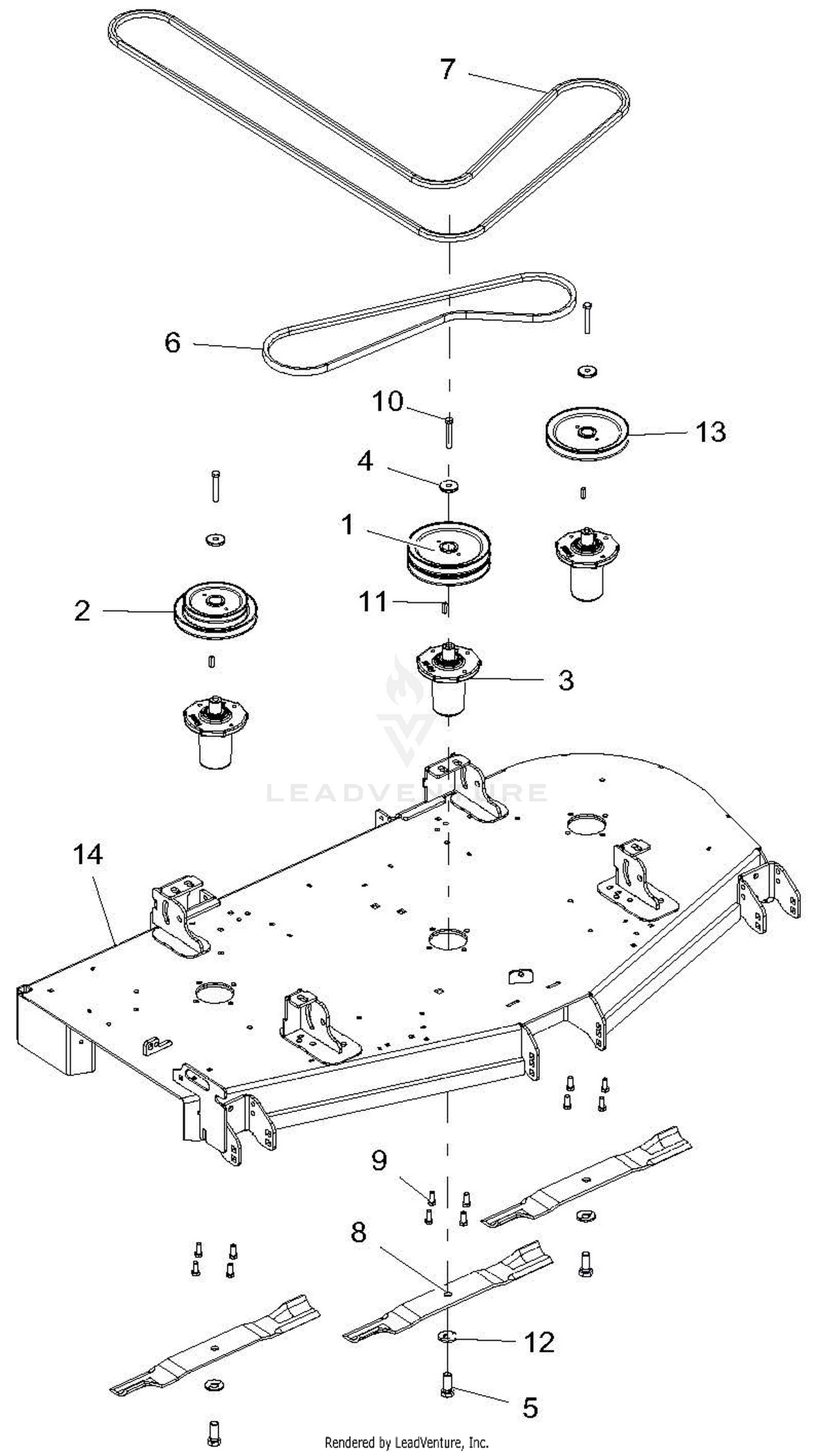 Decks, Belts, Sheaves, Spindles, And Blades - 60 Inch
