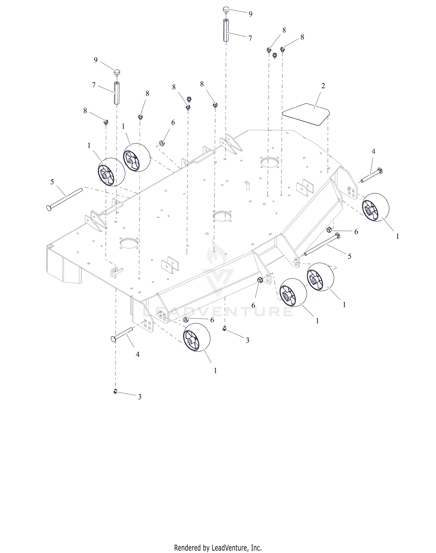 Anti-Scalp Wheels and Deck Stops - 52"