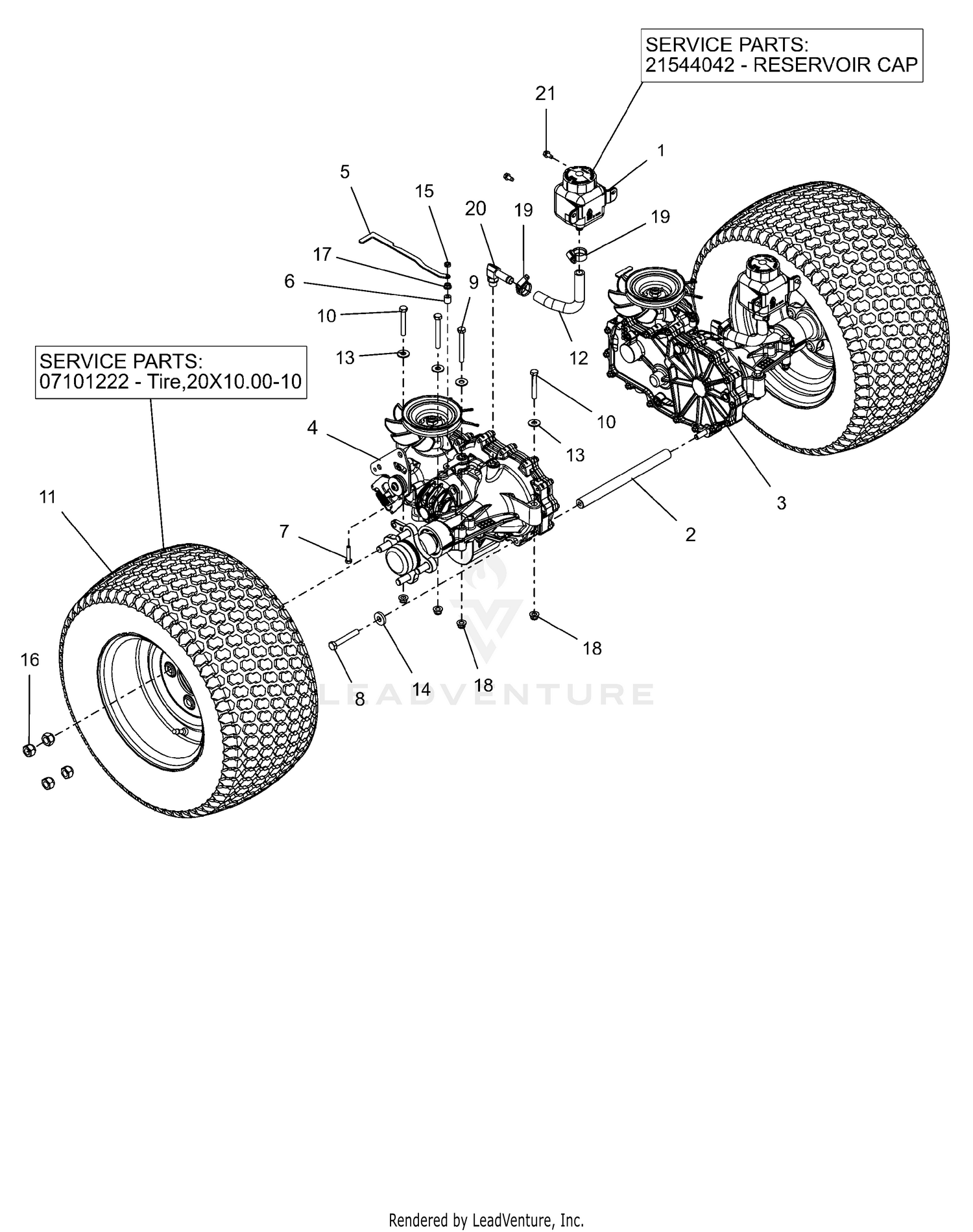 Rear Tires And Transaxles - 52"