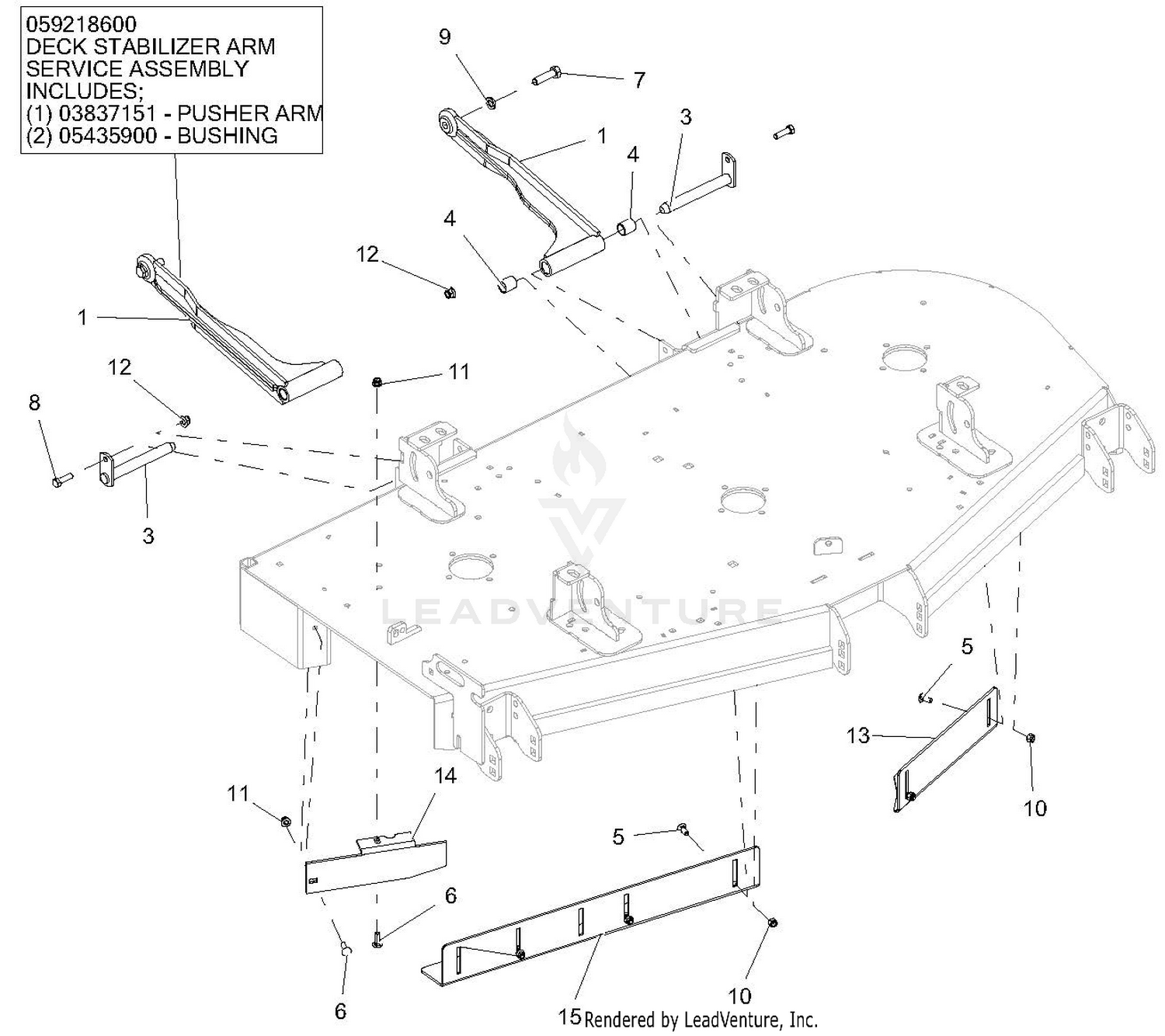 Stabilizer Arms And Baffles - 60-Inch Deck