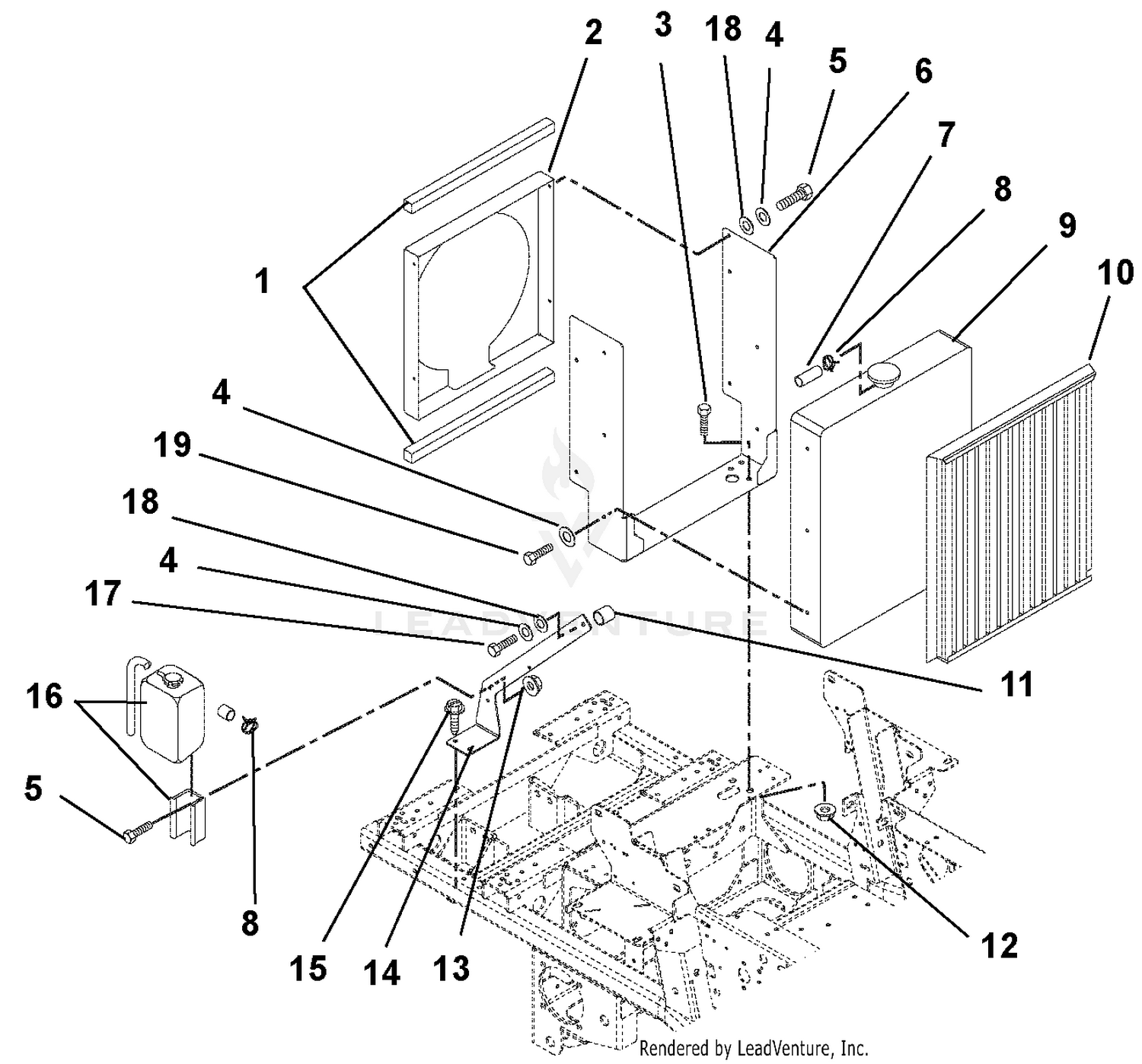 Radiator And Radiator Brackets