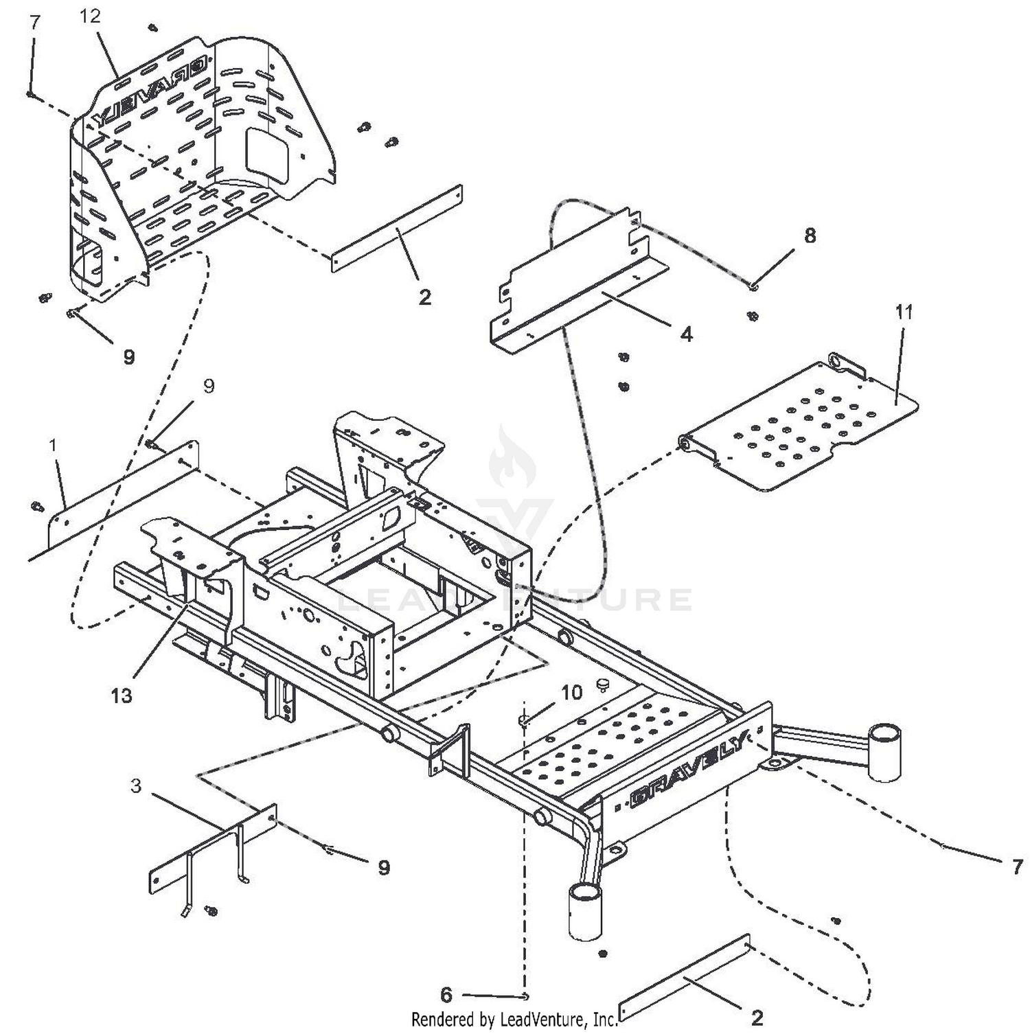 Frame, Bumper, Foot And Kick Plate, 60" Deck
