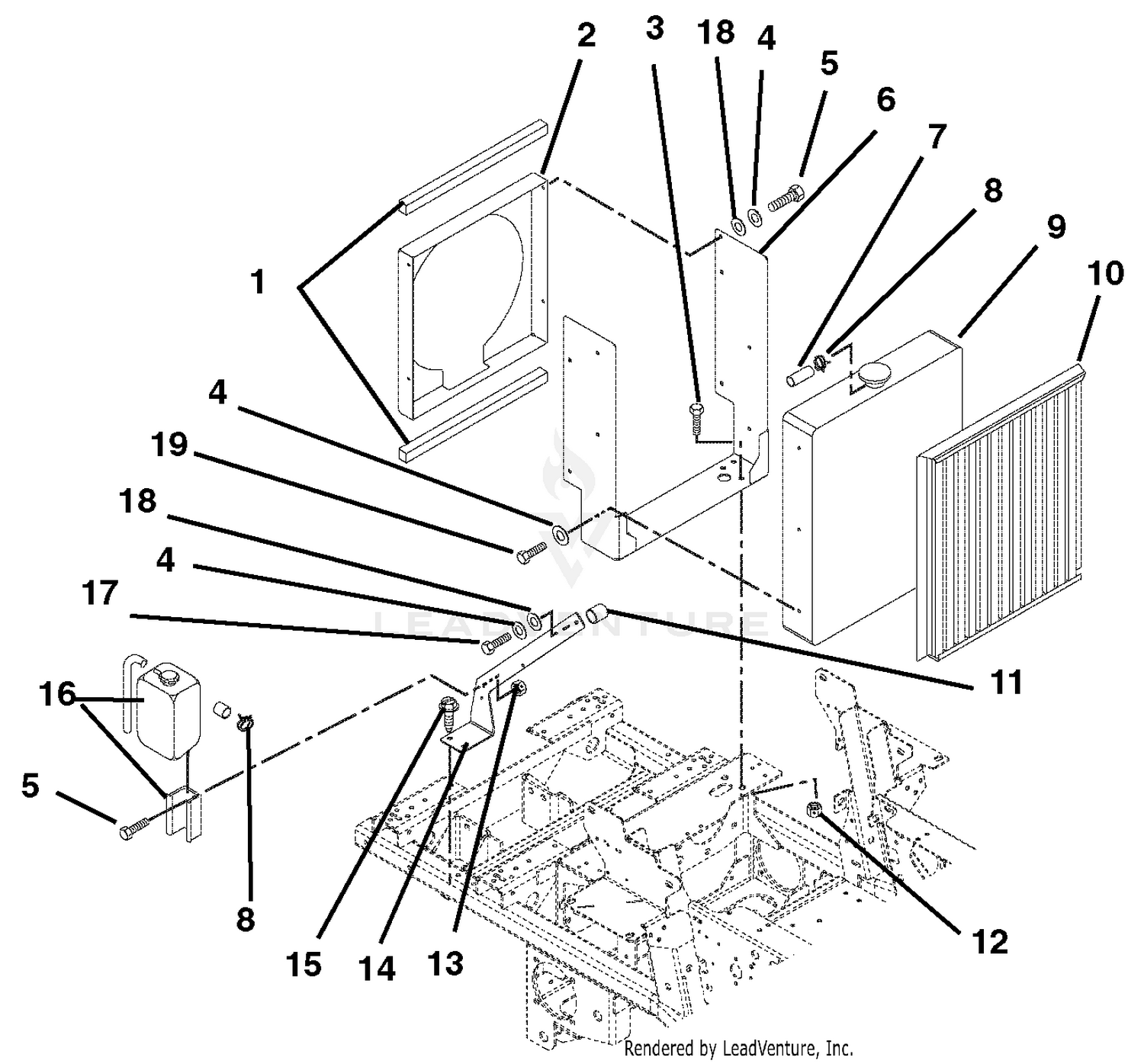 Radiator And Radiator Brackets