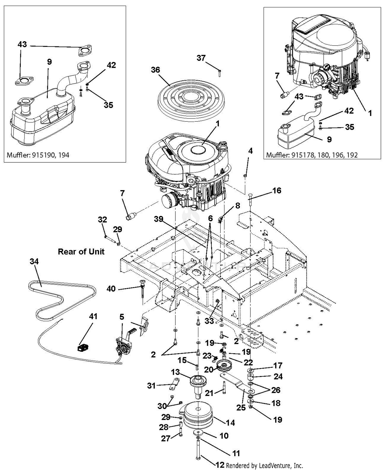 Engine, Exhaust, Belts And Idlers