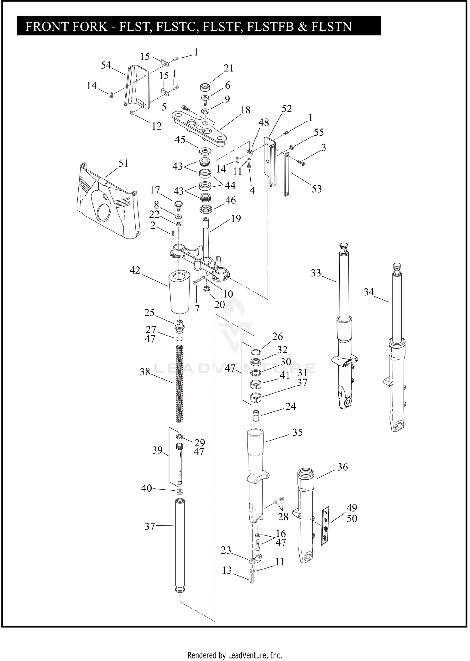 FRONT FORK - FLST, FLSTC, FLSTF, FLSTFB & FLSTN