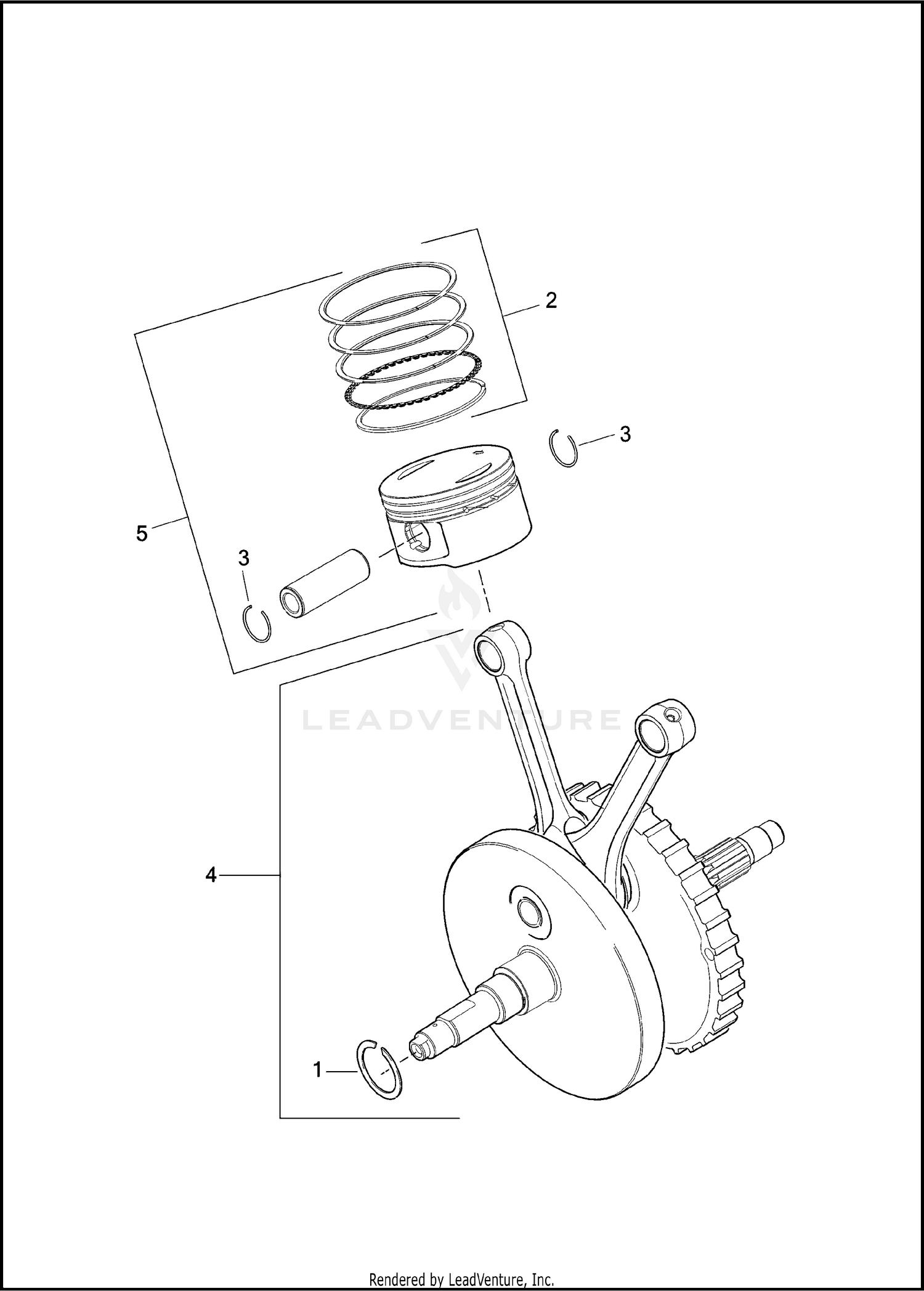 PISTONS & FLYWHEEL ASSEMBLY - TWIN CAM 110™