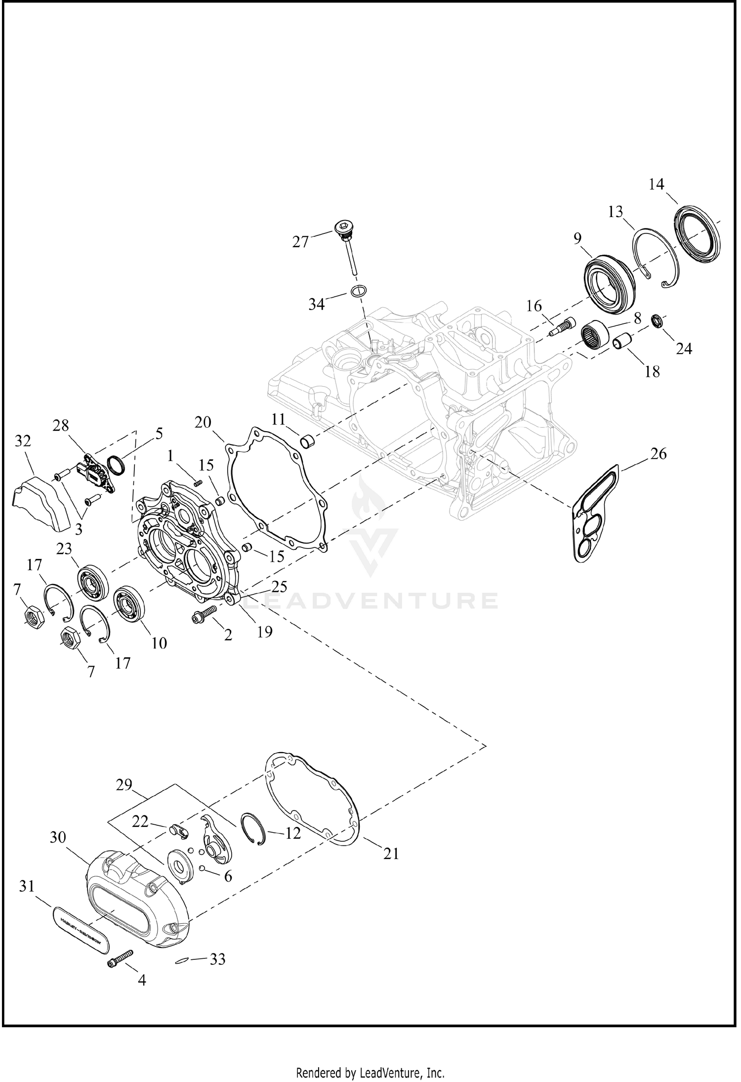TRANSMISSION BEARINGS AND COVERS