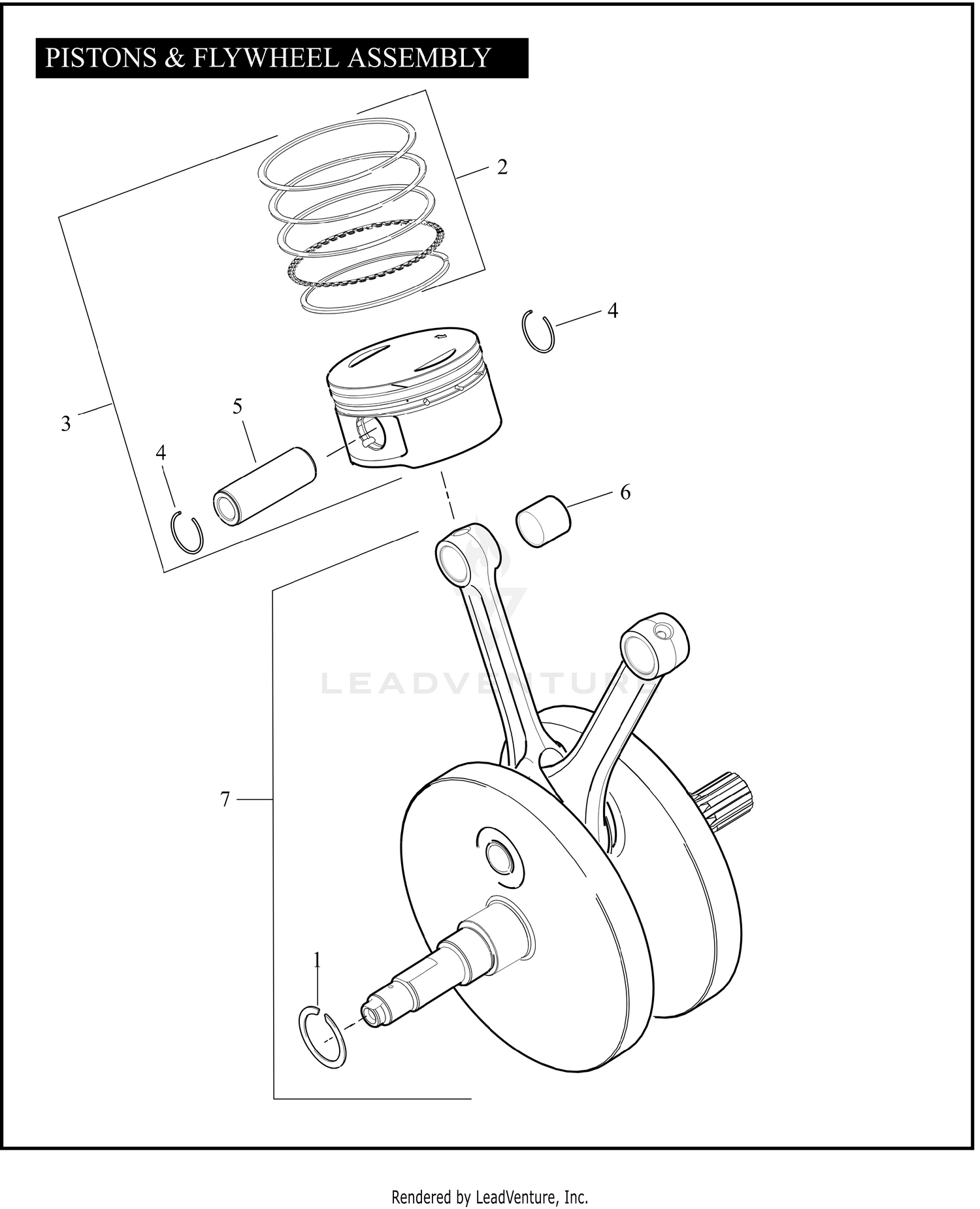 PISTONS & FLYWHEEL ASSEMBLY - TWIN CAM 88™