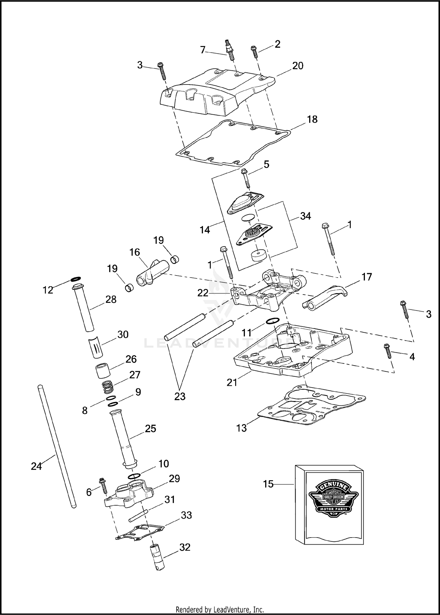 ROCKER ARM ASSEMBLY AND PUSHRODS - TWIN CAM 103™