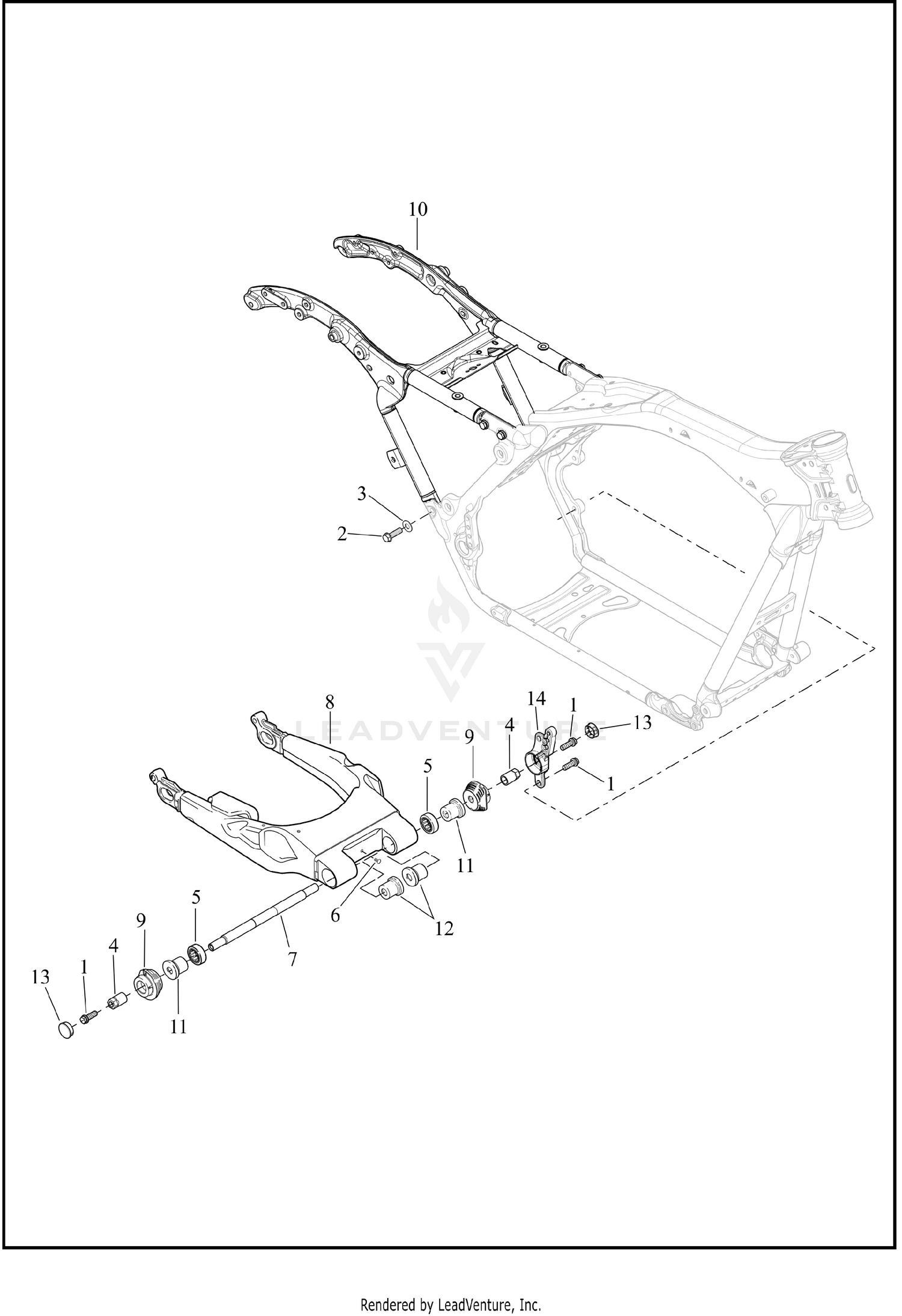FRAME AND FORK, REAR