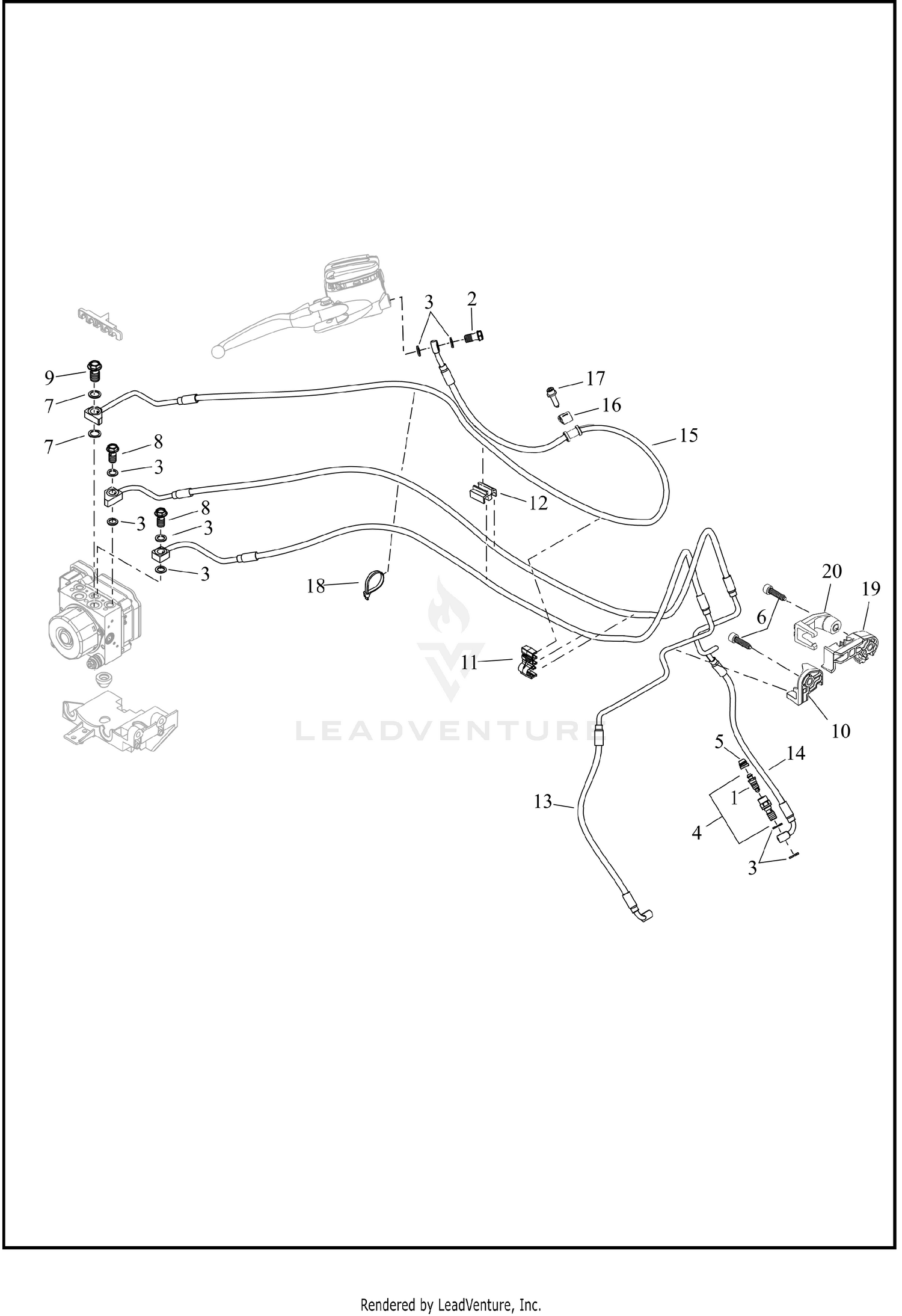 BRAKE LINES, FRONT - ABS