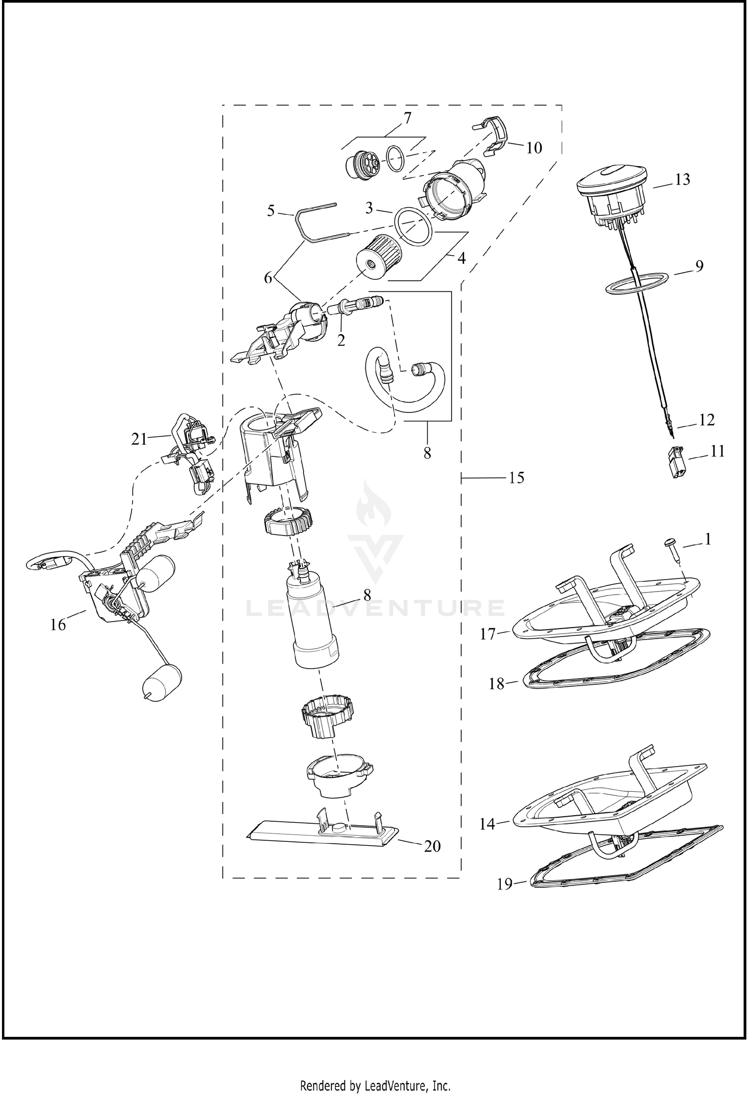 FUEL PUMP, SENDER, TOP PLATE