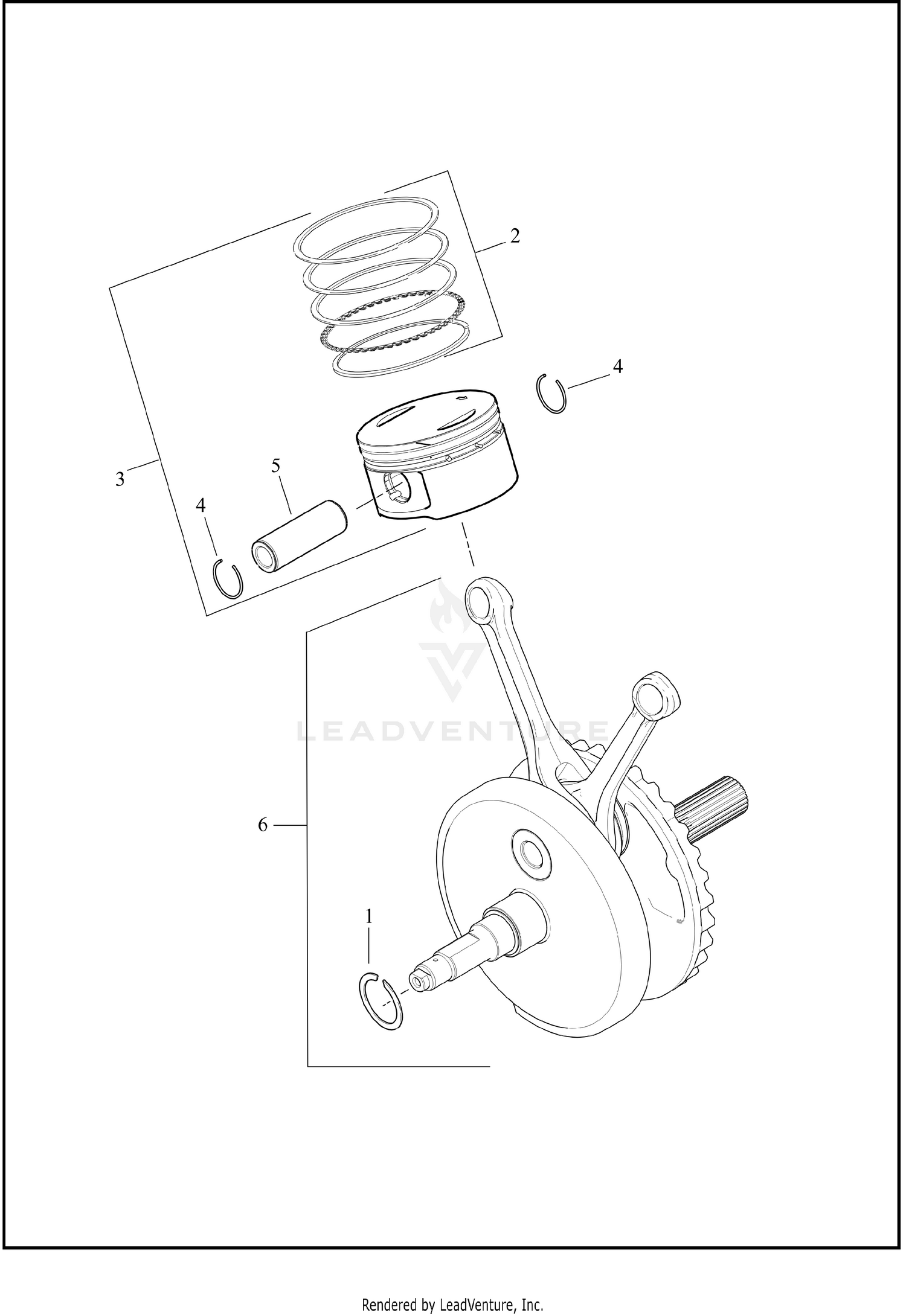 PISTONS & FLYWHEEL ASSEMBLY - TWIN CAM 103™